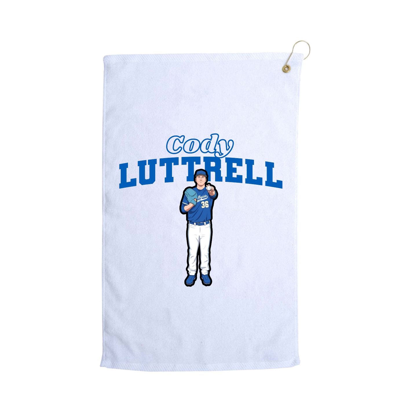 Golf Towel — Name Arch in White