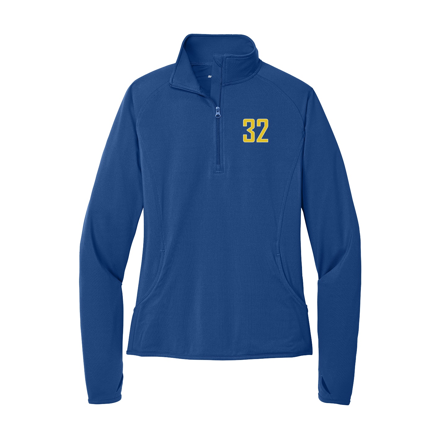 Women's Q-Zip Pullover — Front Shirsy in Royal