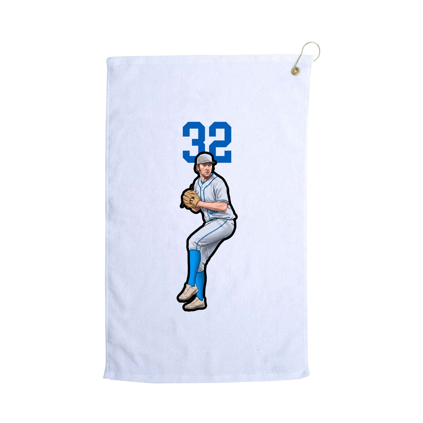 Golf Towel — Number Top in White