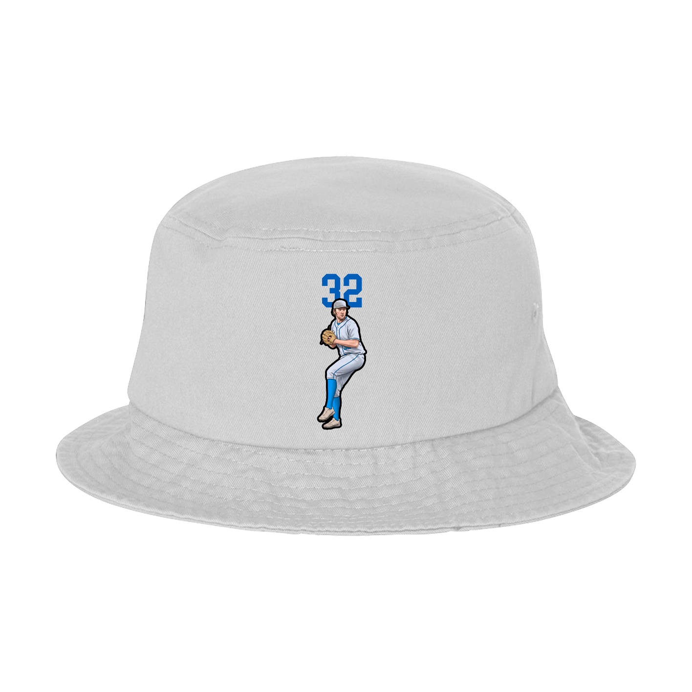 Bucket Cap — Number Top in White
