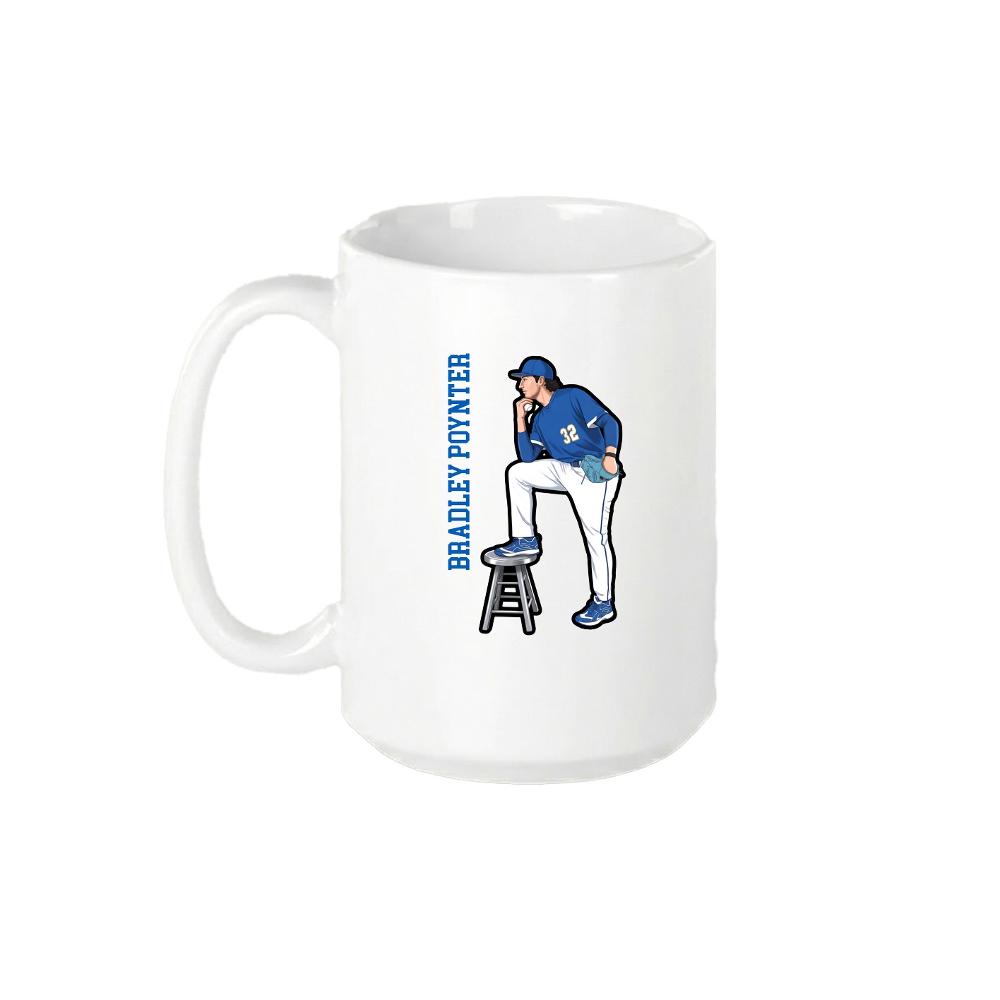 15oz Coffee Mug — Name Vertical in White