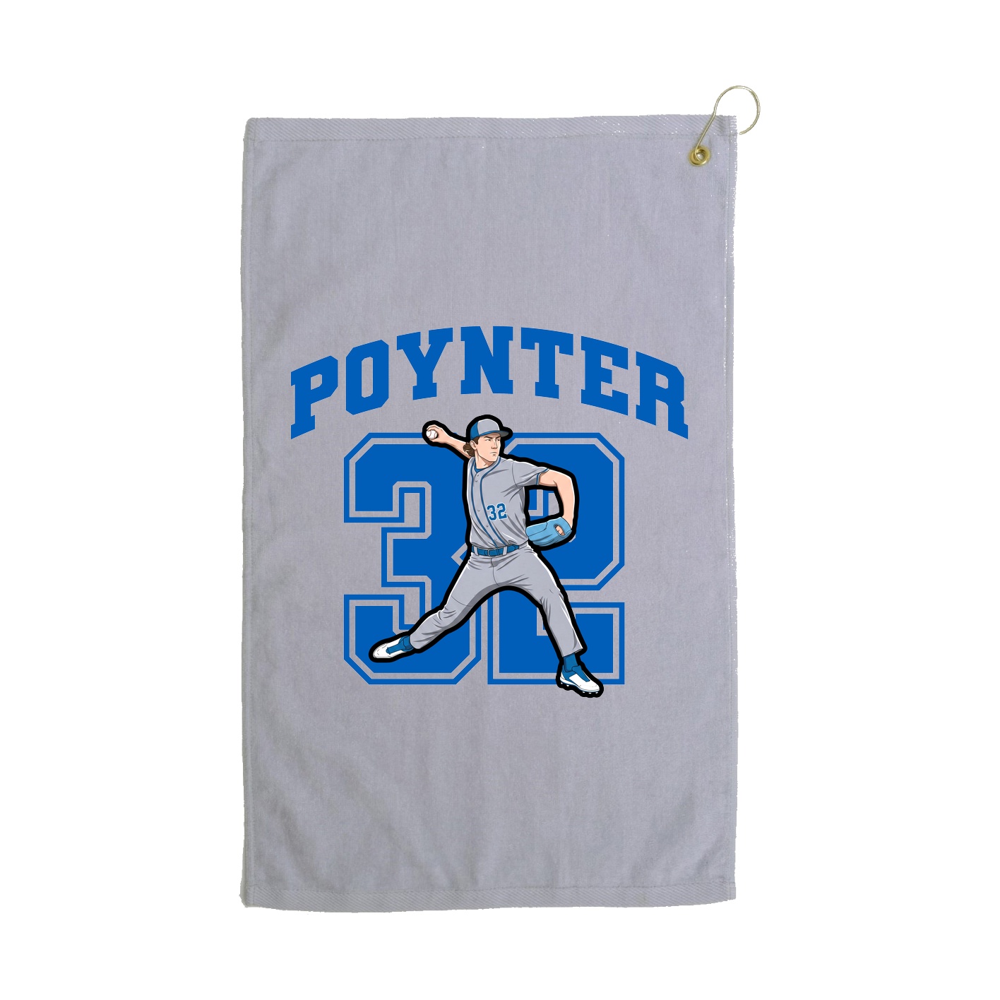 Golf Towel — Number in Grey