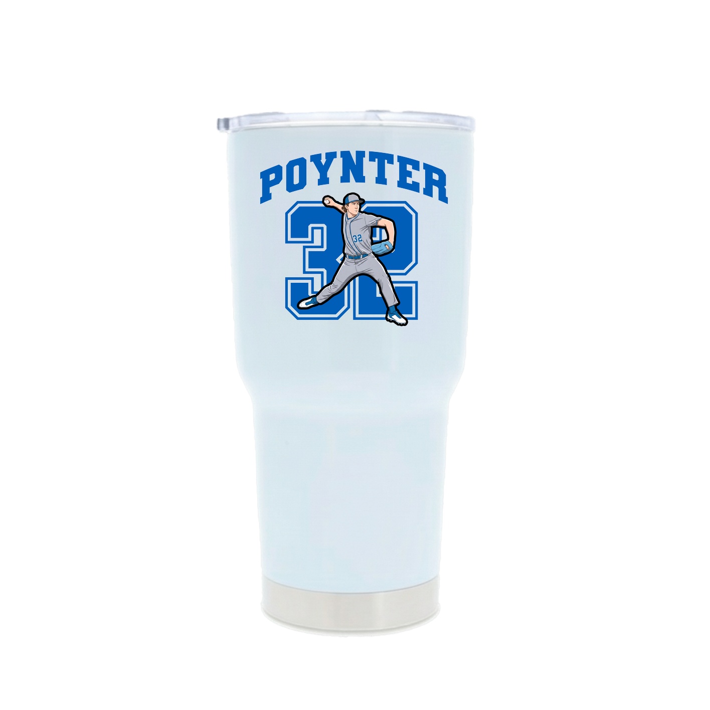 30oz Stainless Steel Tumbler — Number in White