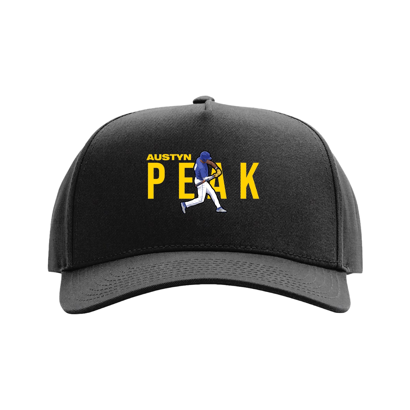 Full Fabric Five-Panel Champ Cap — Player Name in Black