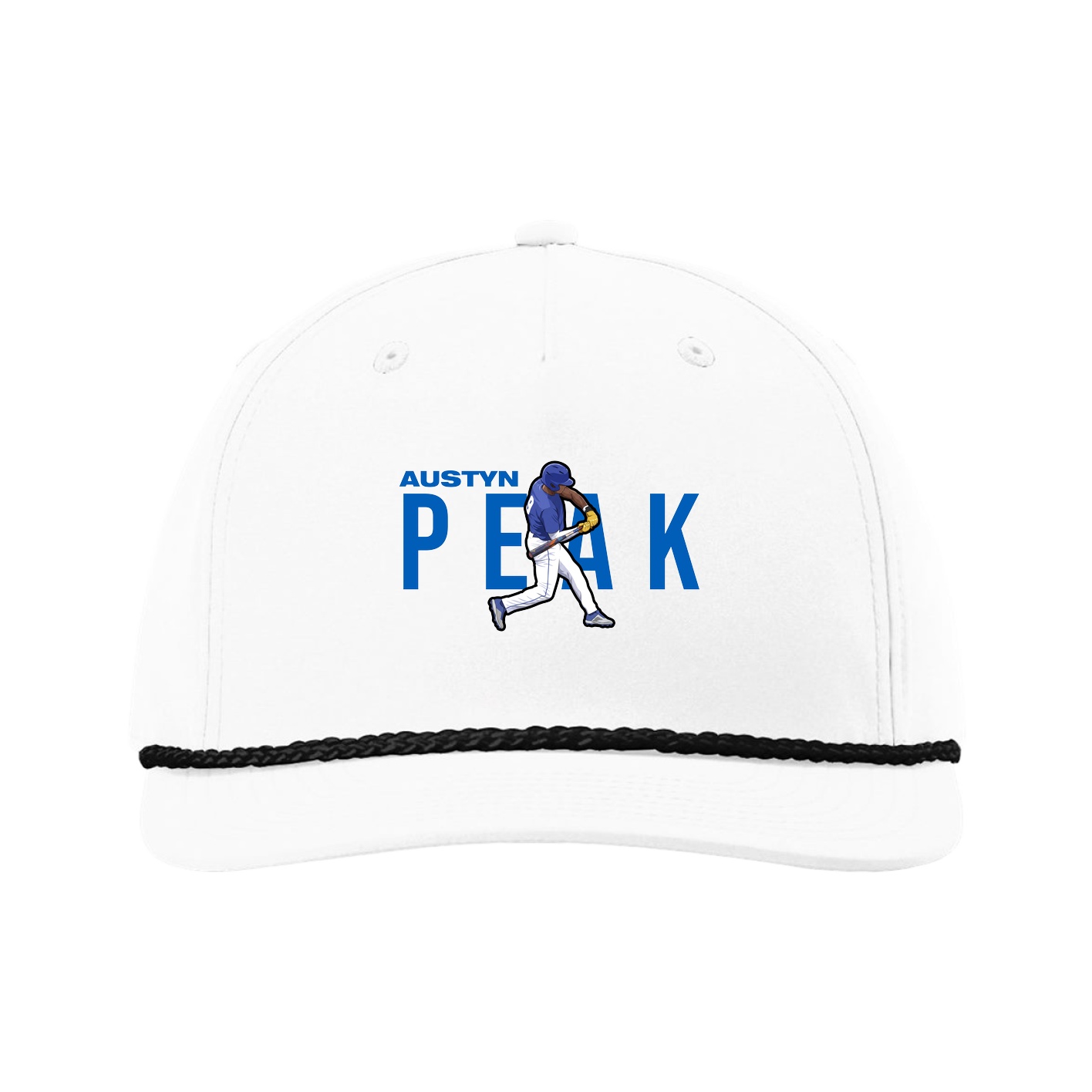 Five-Panel Classic Rope Cap — Player Name in White