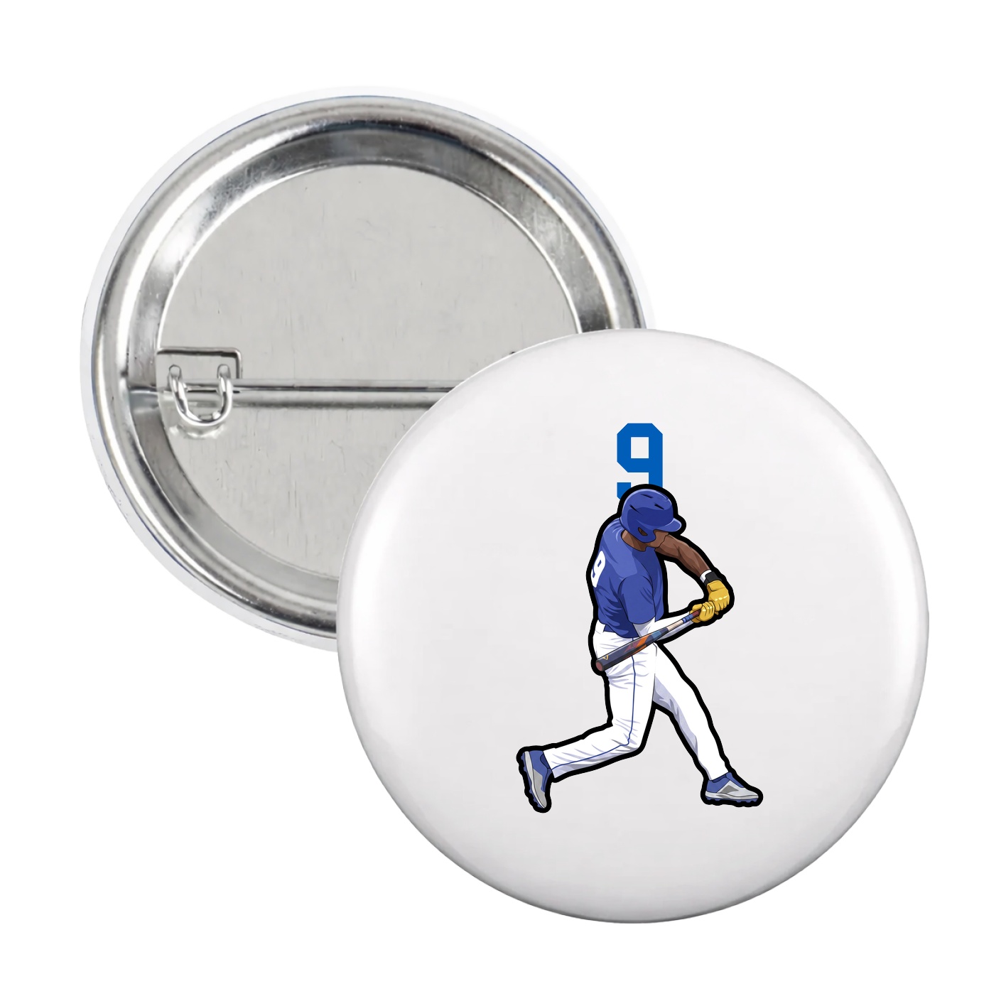 Game Day Button — Number Top in White