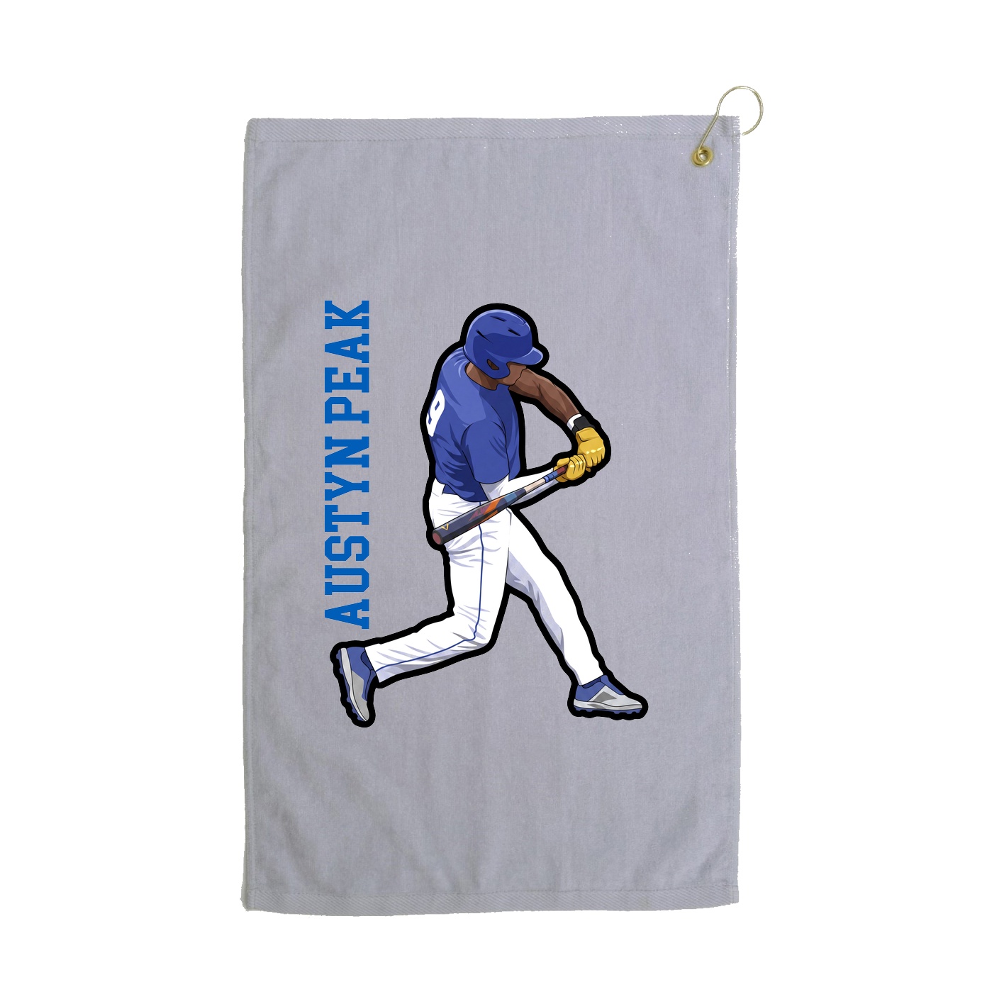 Golf Towel — Name Vertical in Grey