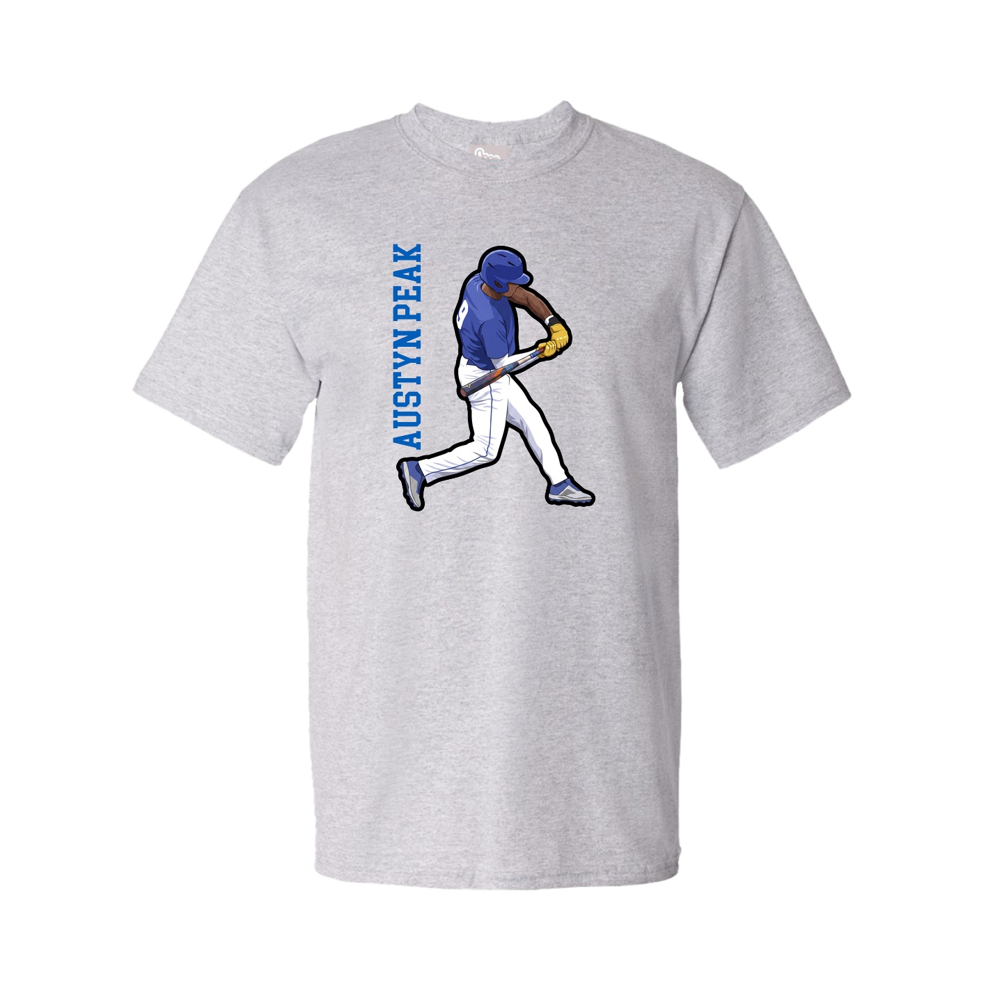 Tee — Name Vertical in Grey