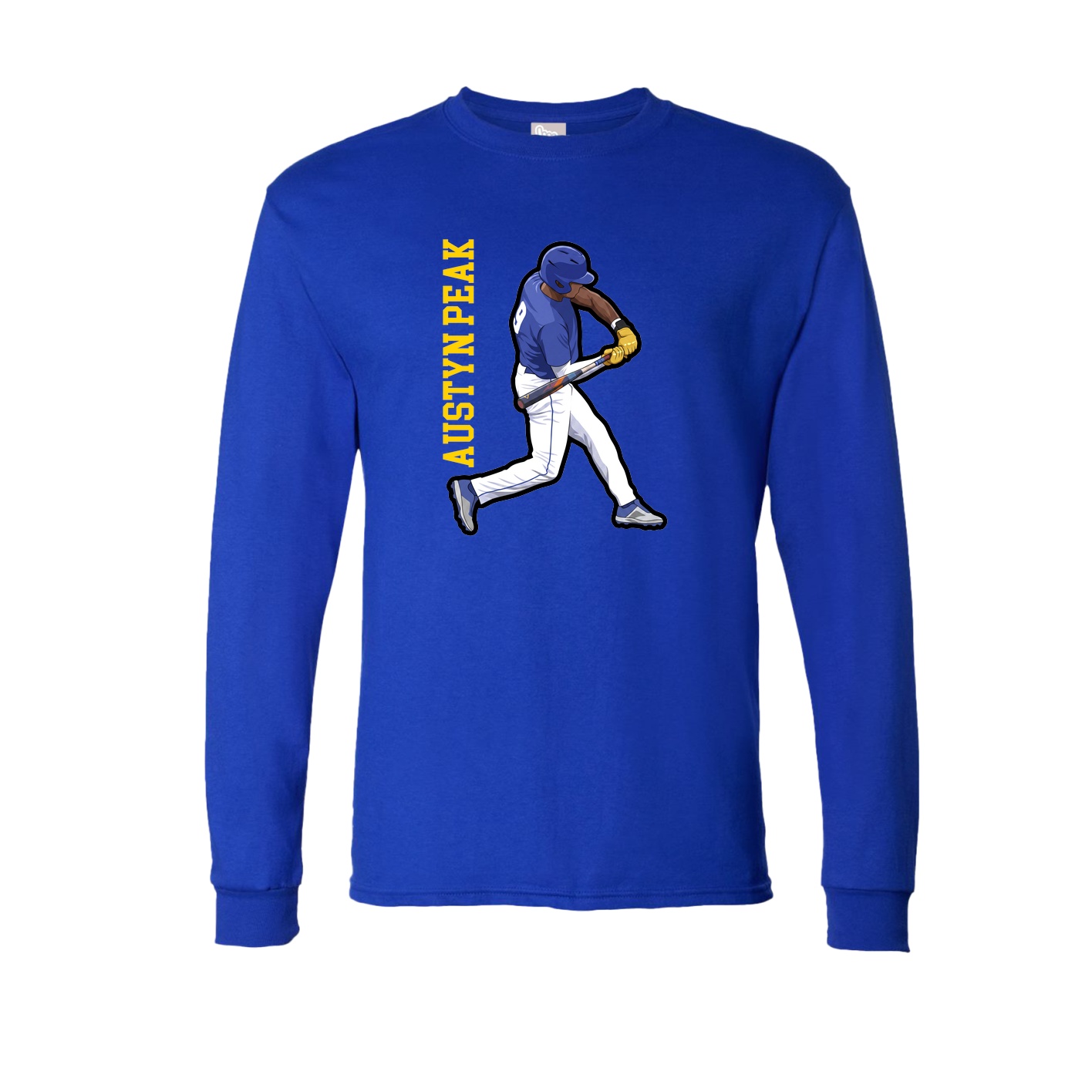 Long Sleeve Tee — Name Vertical in Royal