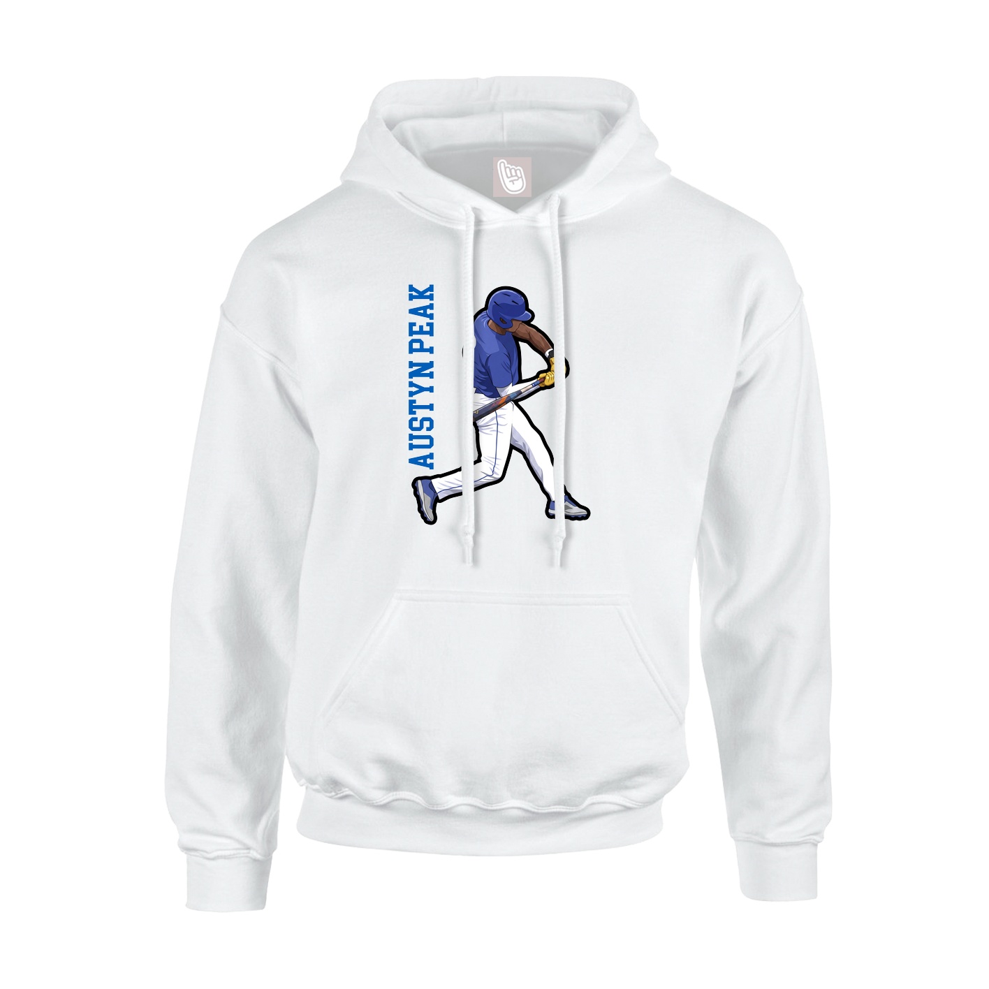 Youth Hoodie — Name Vertical in White