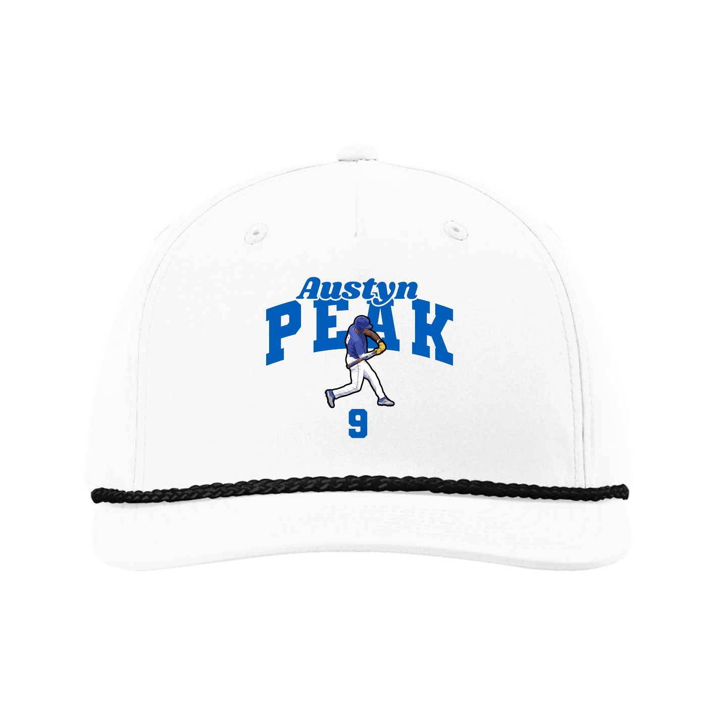 Five-Panel Classic Rope Cap — Signature Arch in White