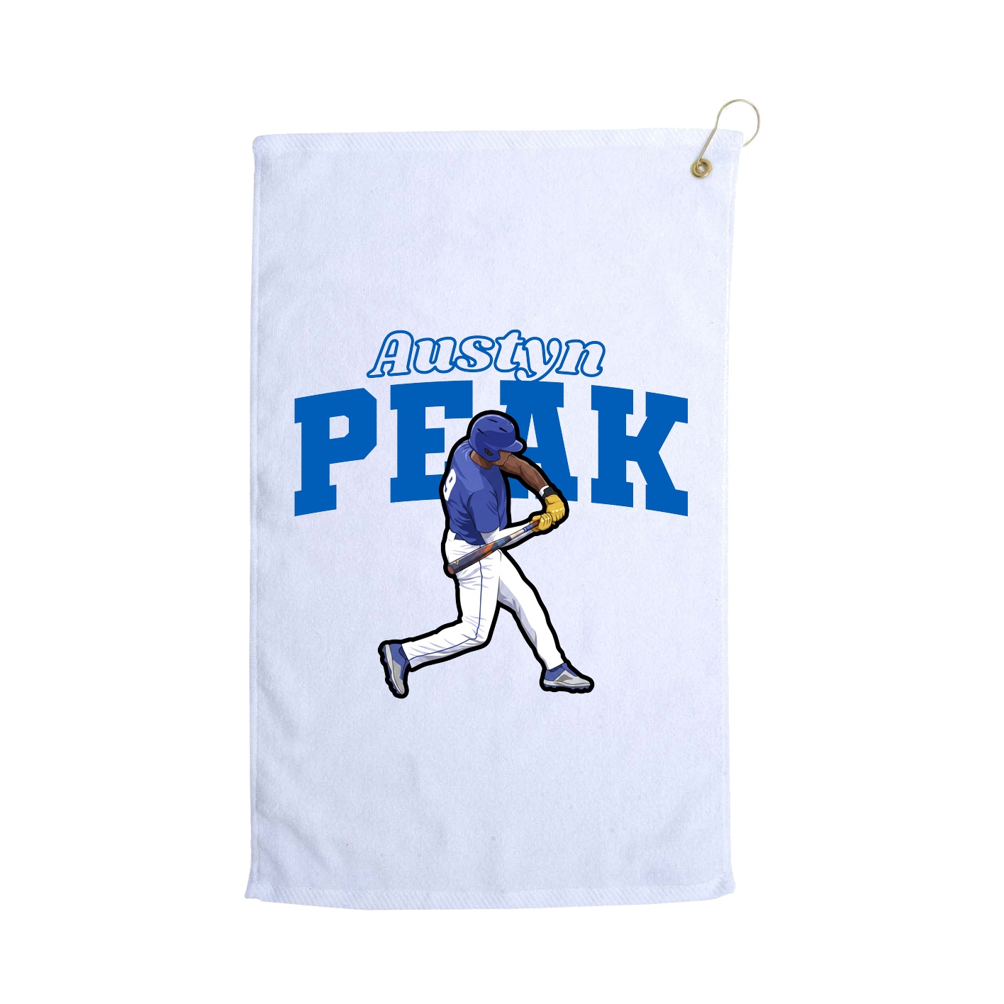 Golf Towel — Name Arch in White