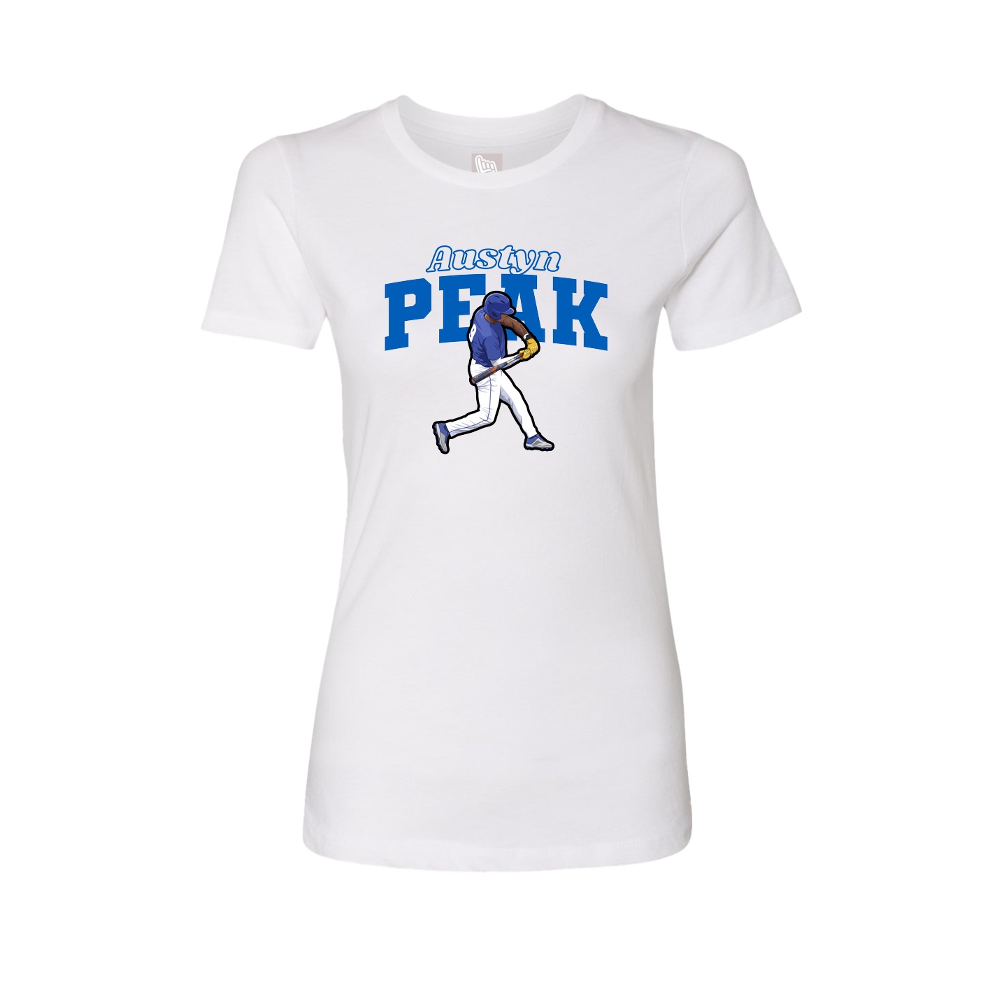 Womens Tee — Name Arch in White