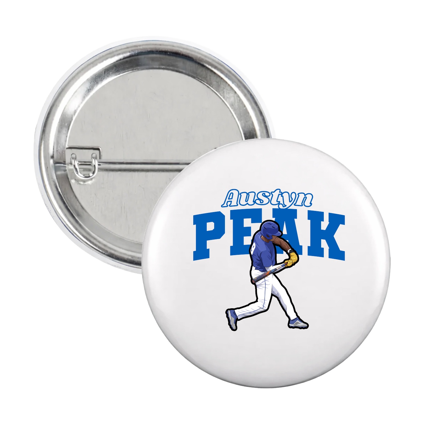 Game Day Button — Name Arch in White