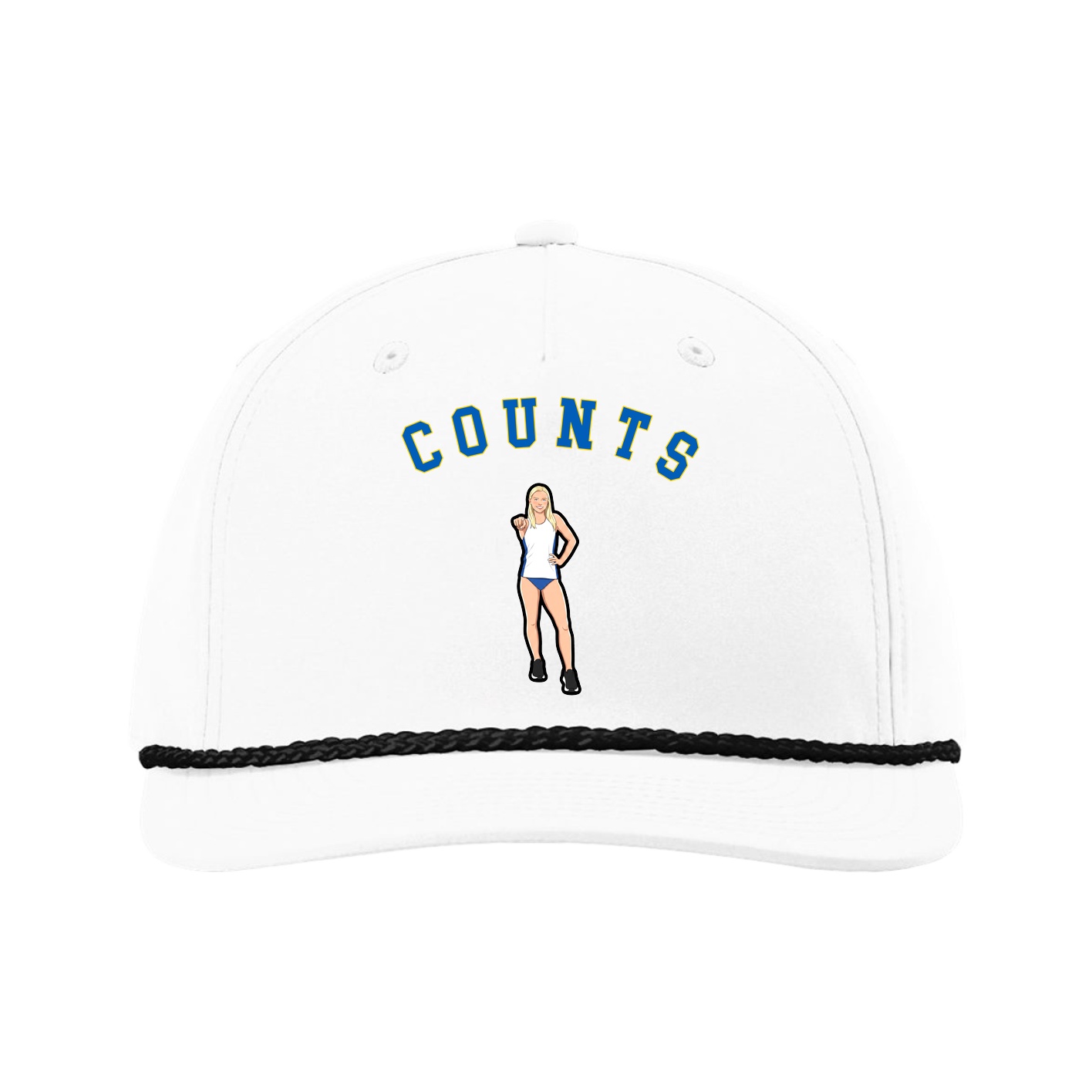 Five-Panel Classic Rope Cap — Shirsey Arch in White