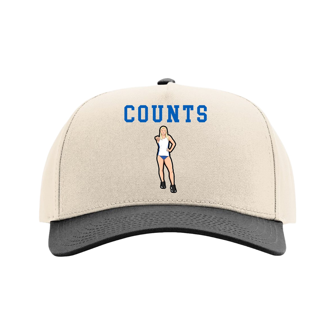 Full Fabric Five-Panel Champ Cap — Shirsey in Cream/Black