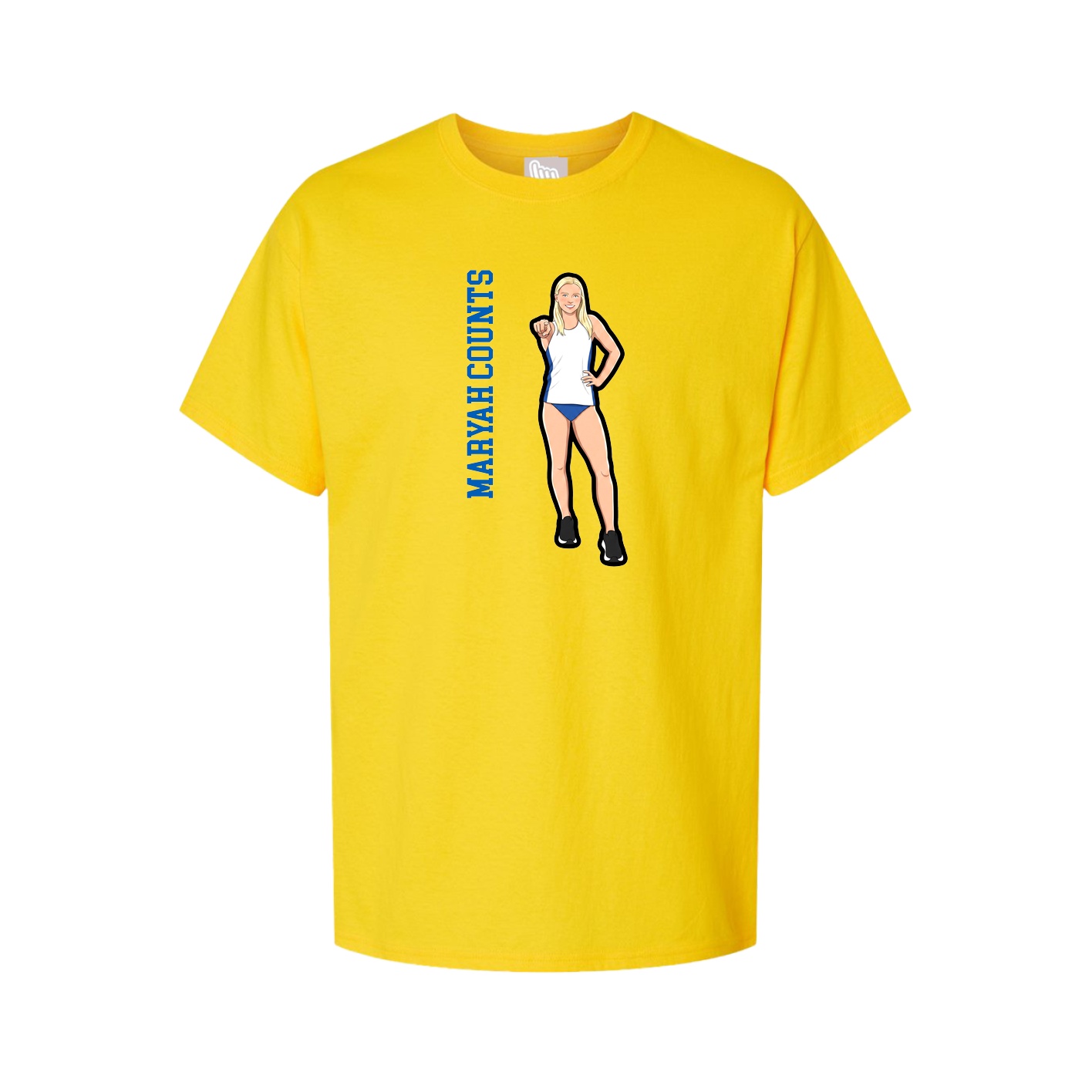 Youth Tee — Name Vertical in Gold