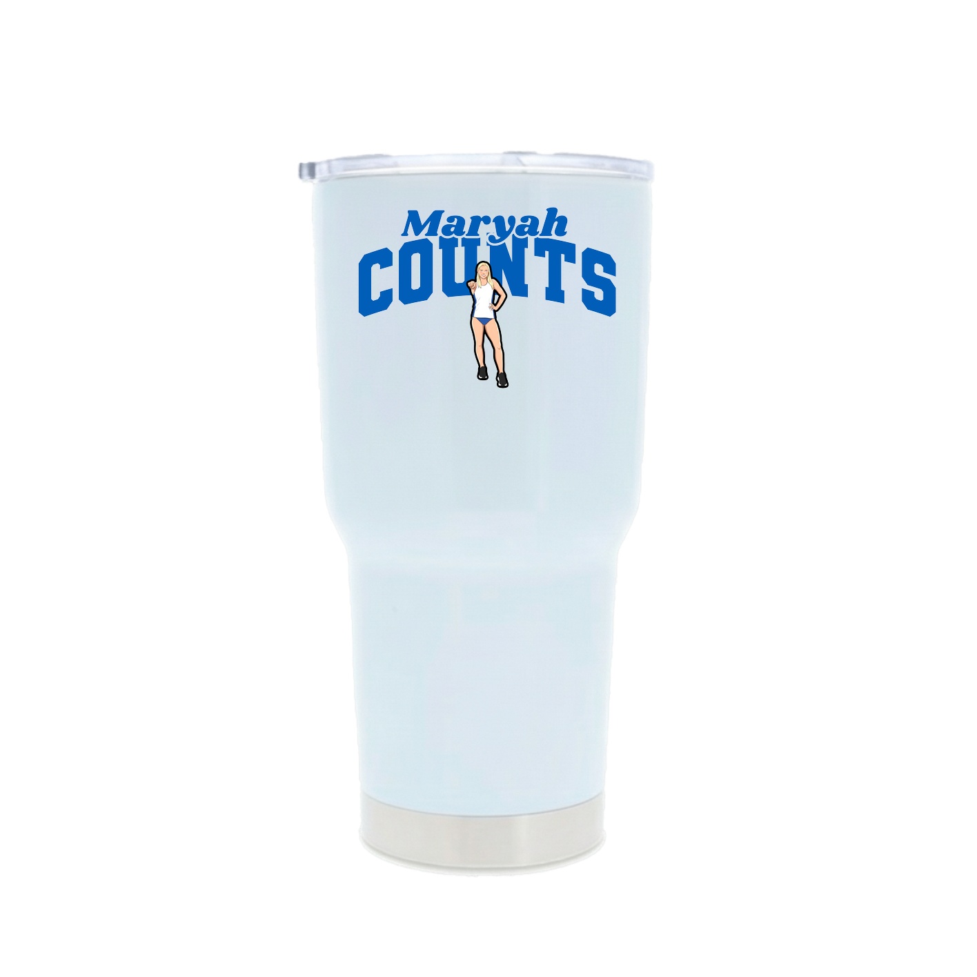 30oz Stainless Steel Tumbler — Signature Arch in White