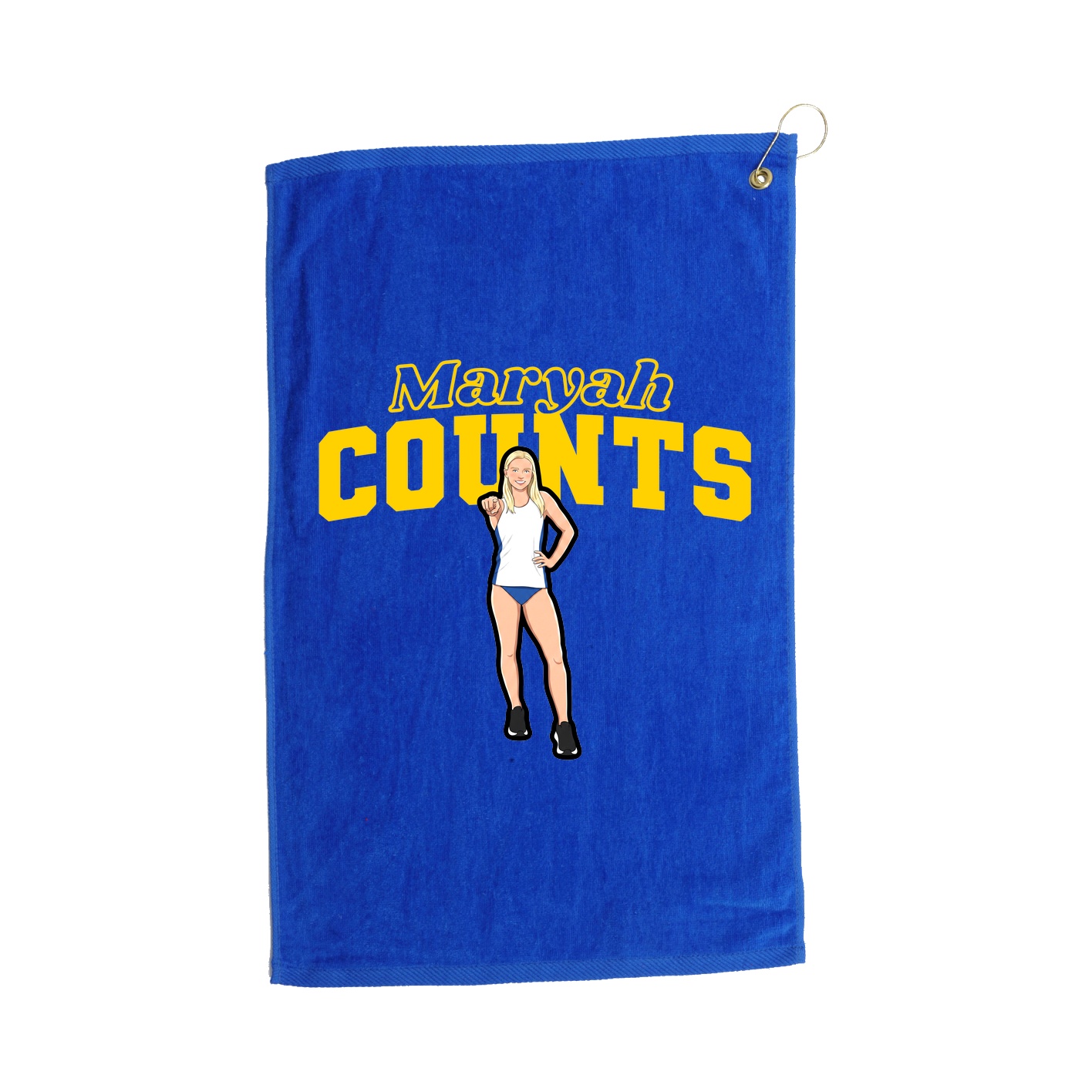Golf Towel — Name Arch in Royal