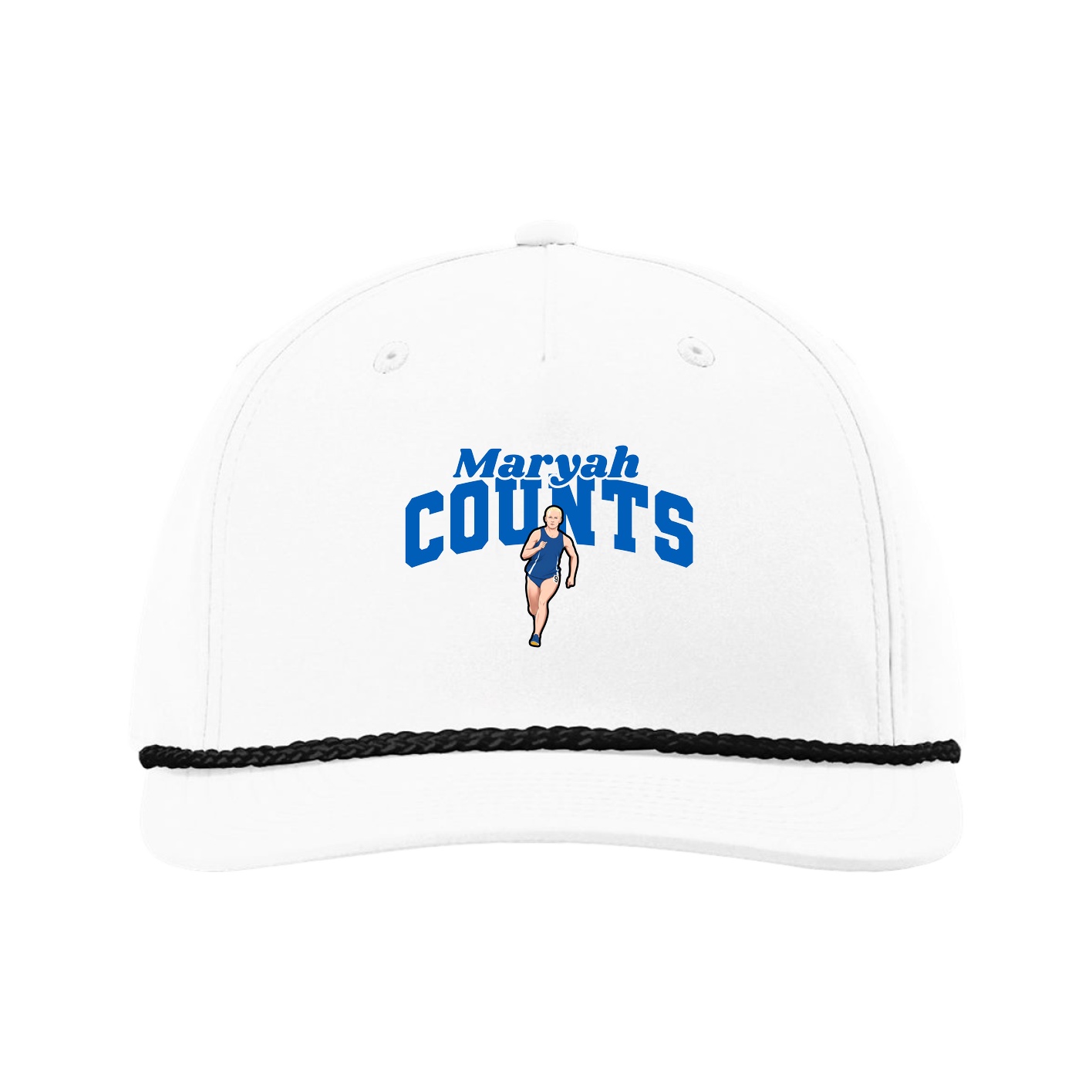 Five-Panel Classic Rope Cap — Signature Arch in White