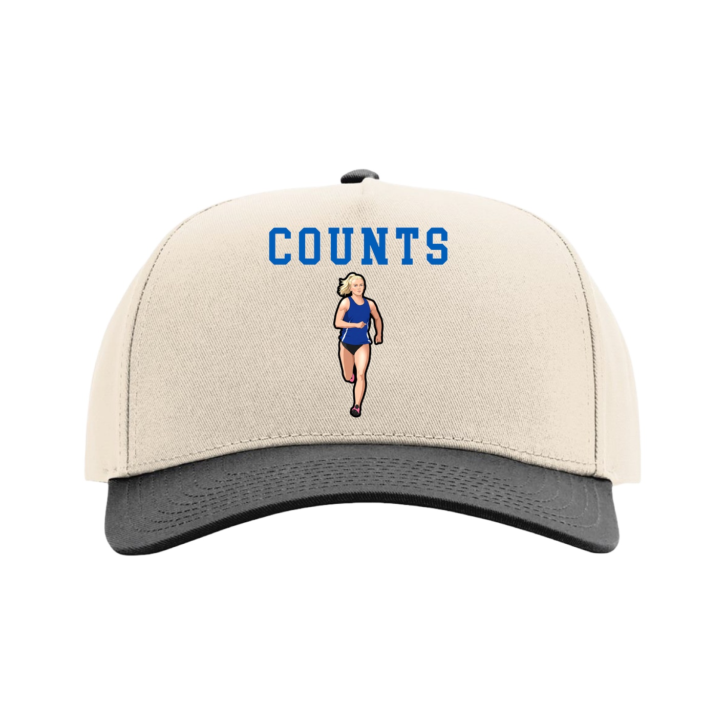 Full Fabric Five-Panel Champ Cap — Shirsey in Cream/Black