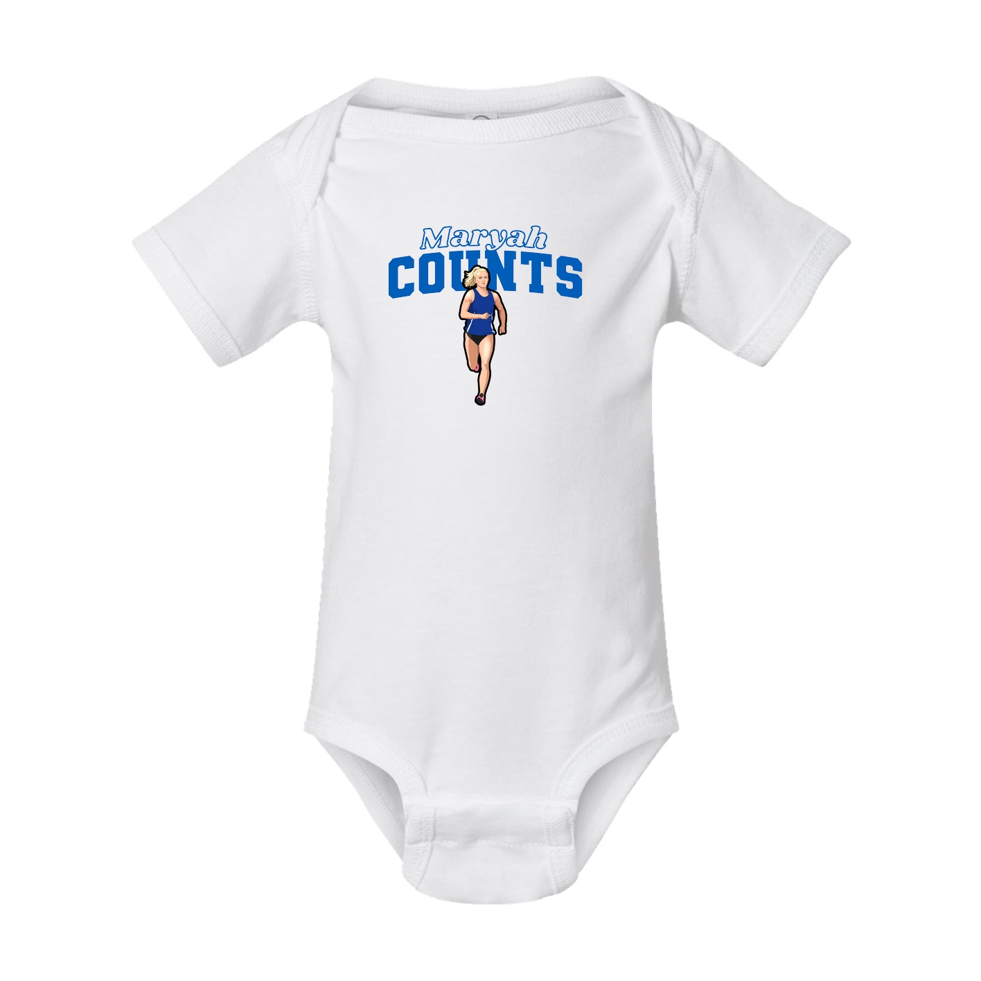 Baby Onesie — Name Arch in White