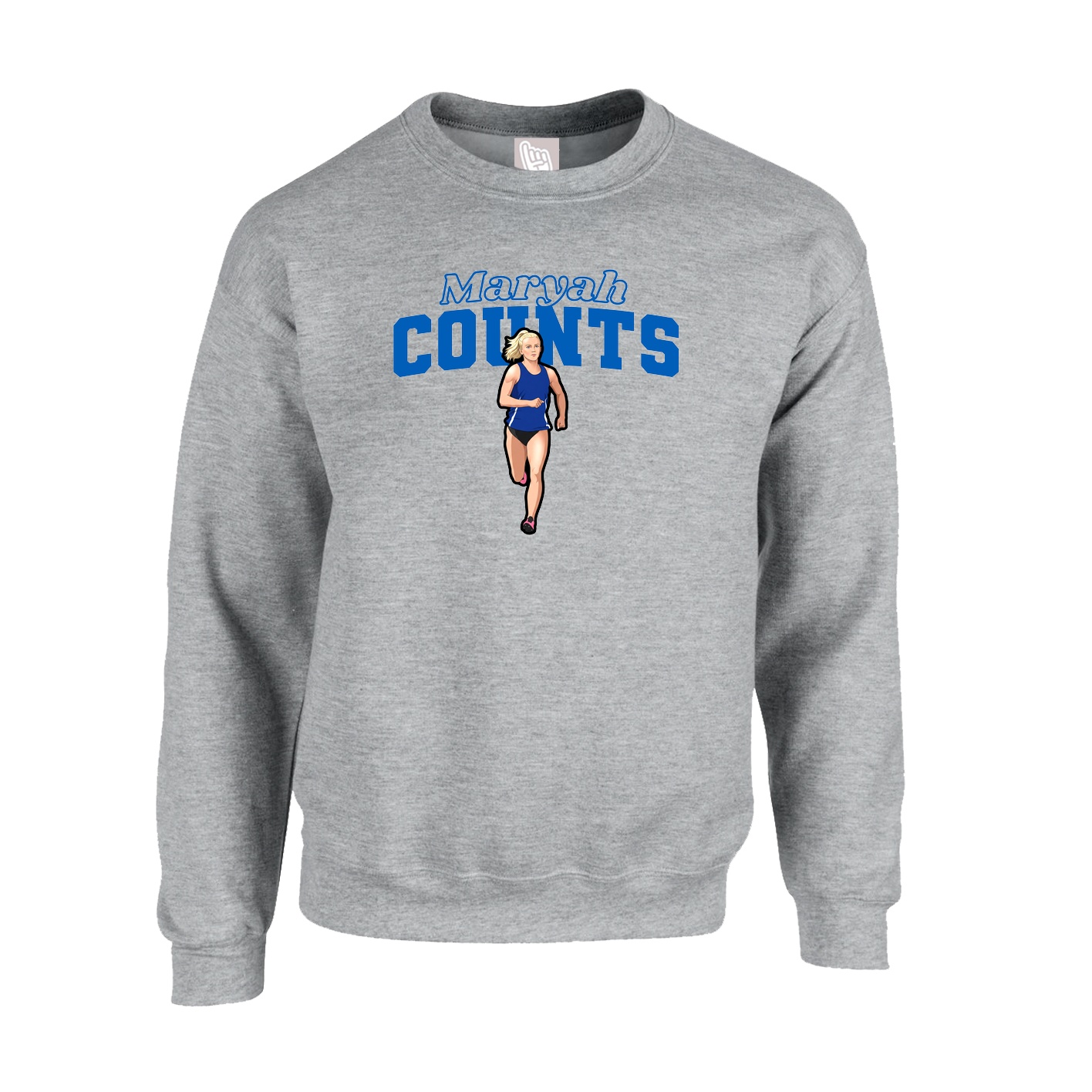 Fleece Crew — Name Arch in Grey