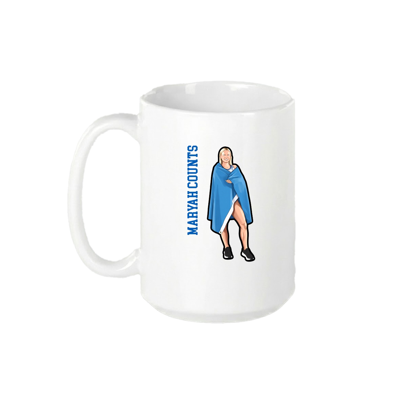 15oz Coffee Mug — Name Vertical in White