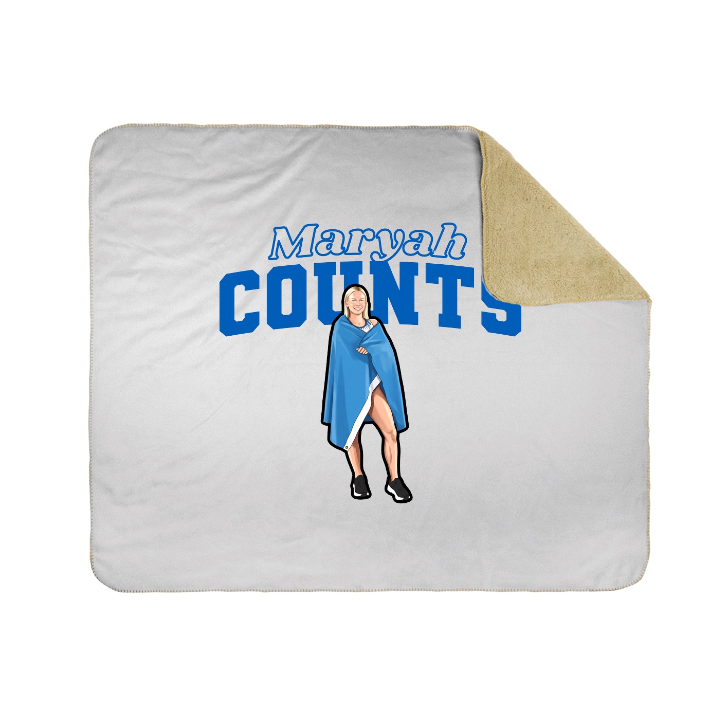 Throw Blanket — Name Arch in White