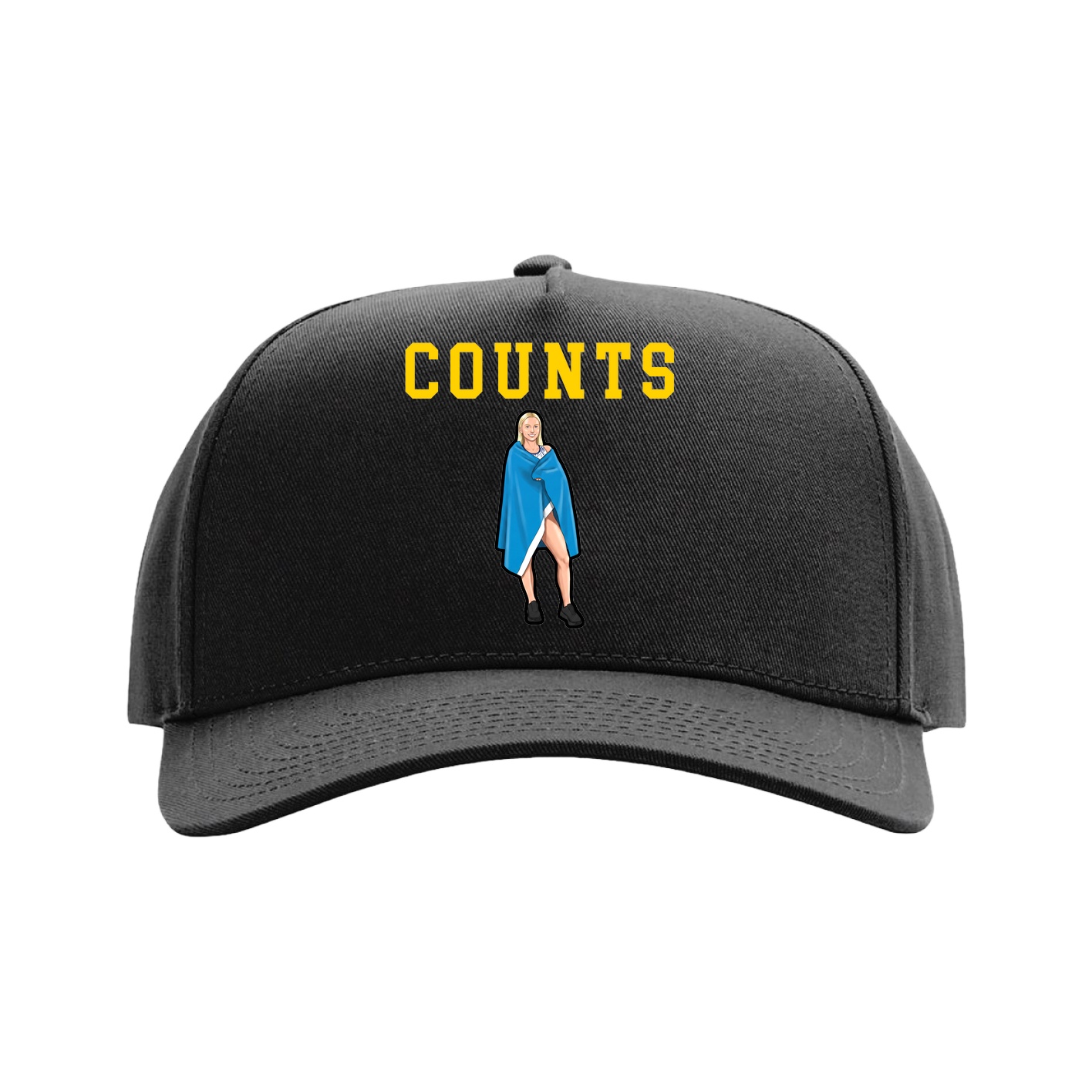 Full Fabric Five-Panel Champ Cap — Shirsey in Black