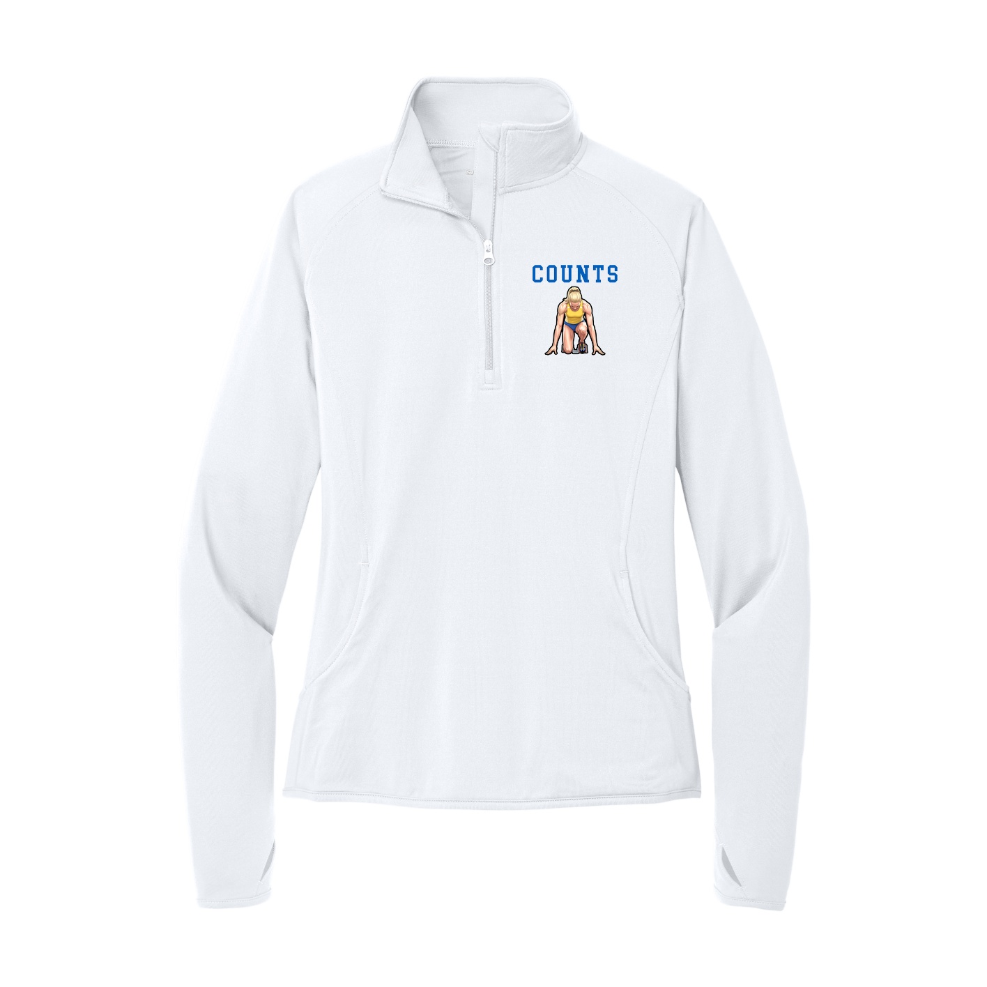 Women's Q-Zip Pullover — Shirsey in White