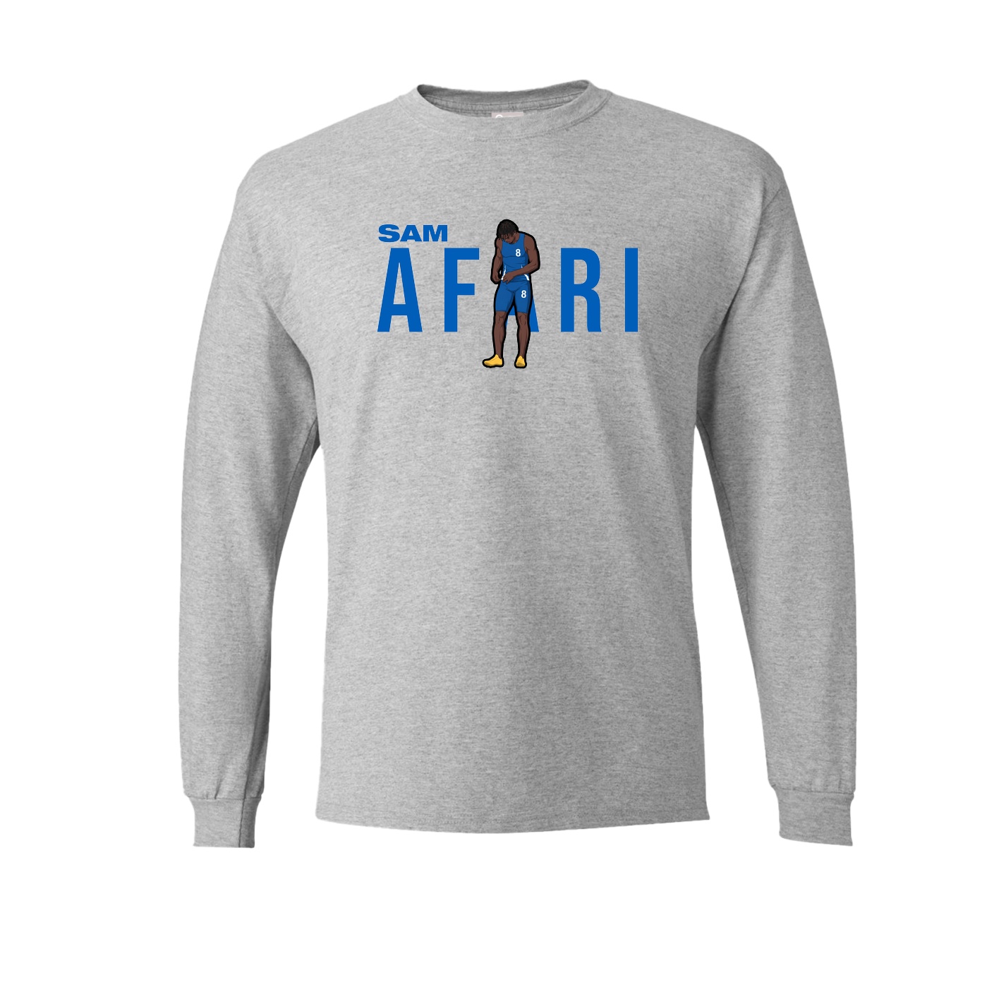 Long Sleeve Tee — Player Name in Grey