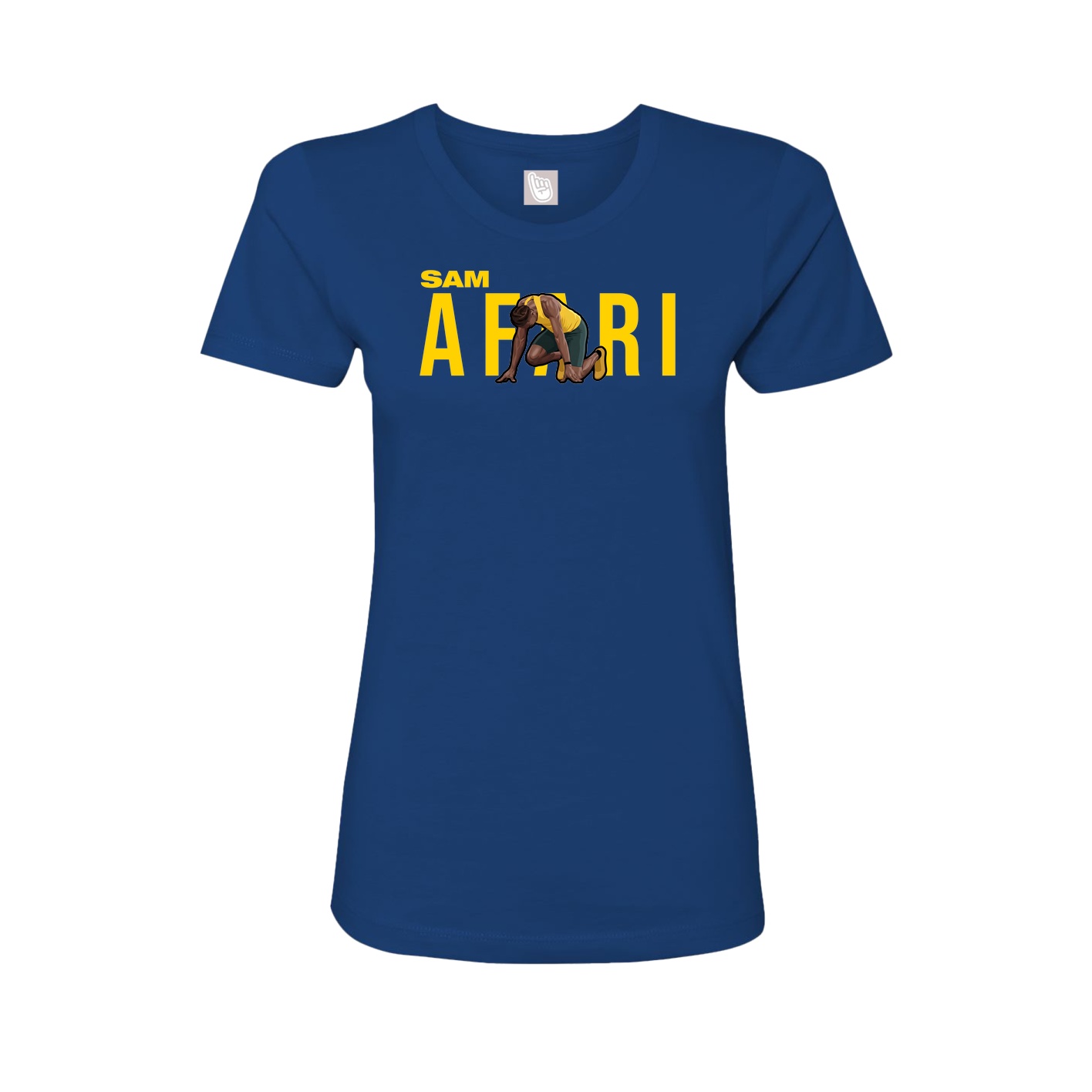 Fitted Women's Tee — Player Name in Royal