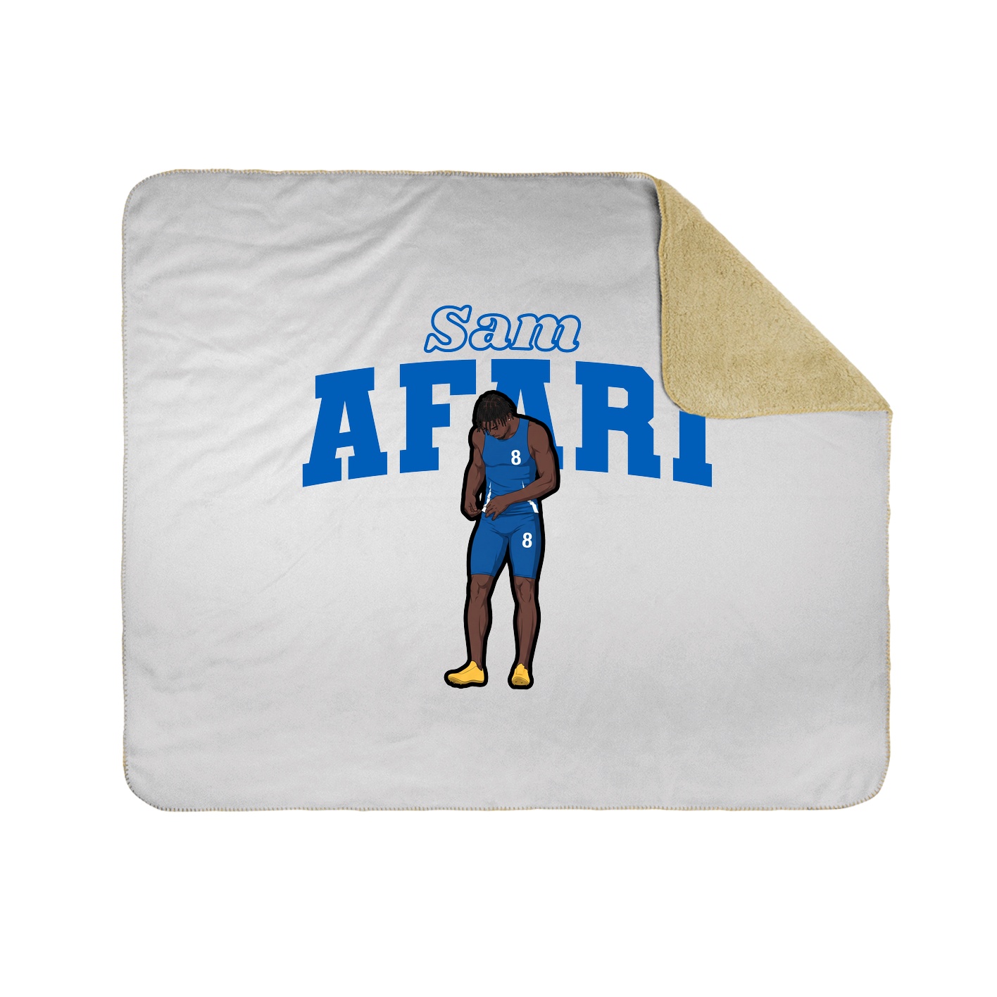 Throw Blanket — Name Arch in White