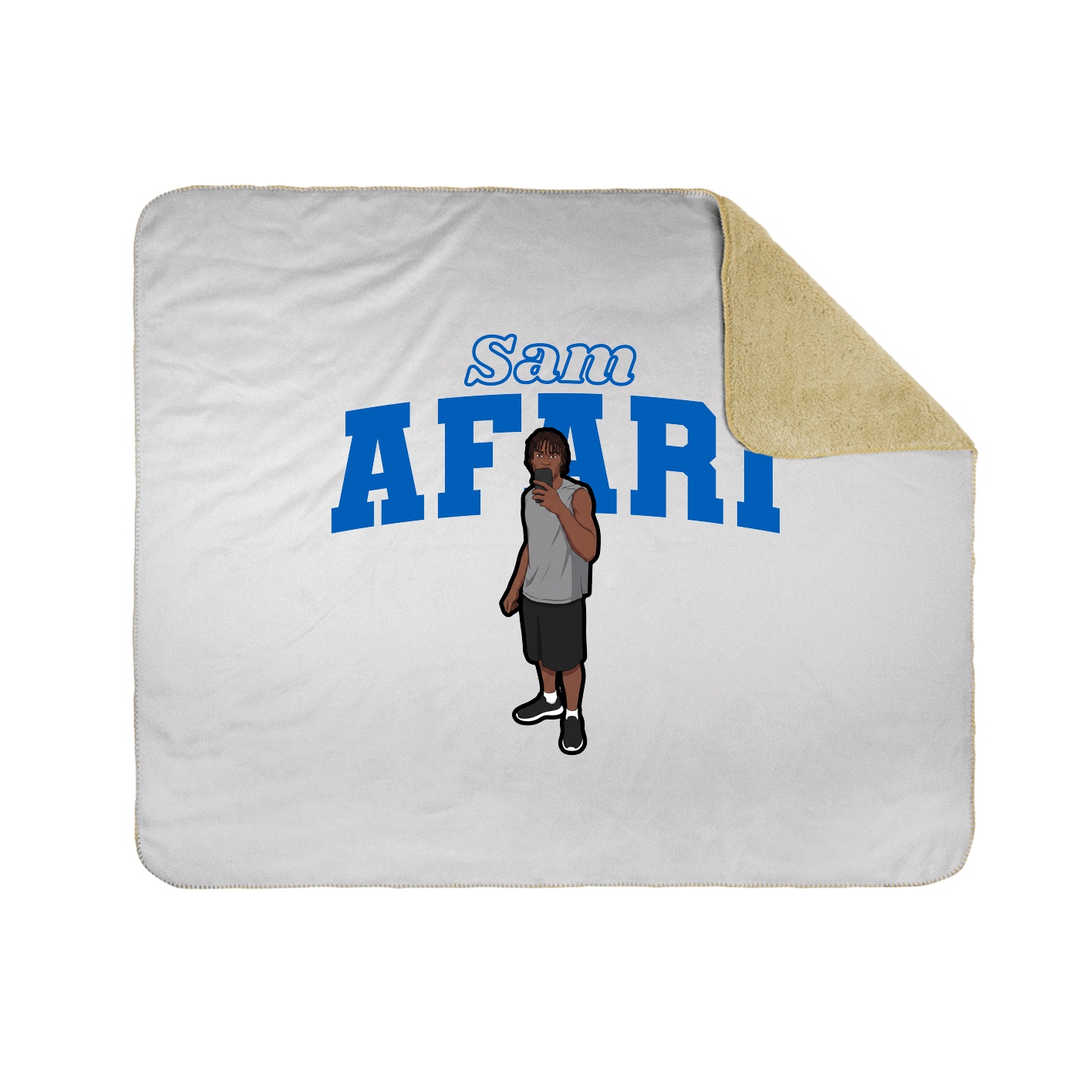 Throw Blanket — Name Arch in White