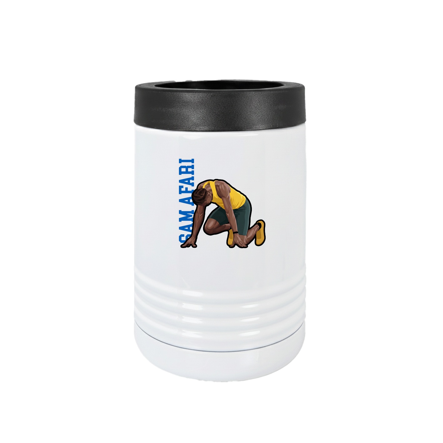 Beverage Holder — Name Vertical in White