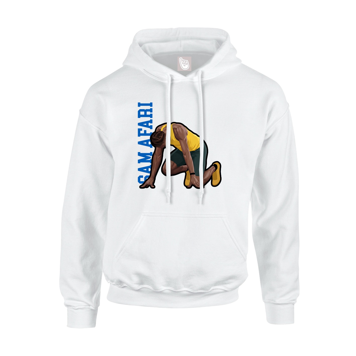 Youth Hoodie — Name Vertical in White