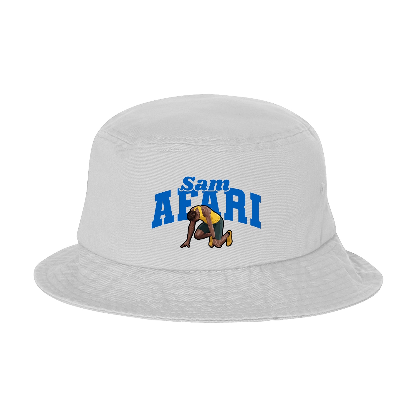 Bucket Cap — Signature Arch in White