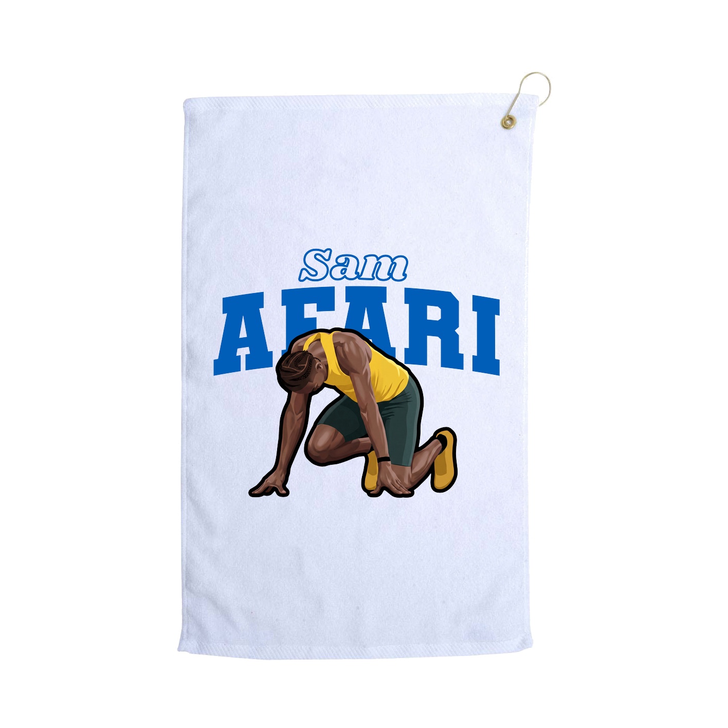 Golf Towel — Name Arch in White