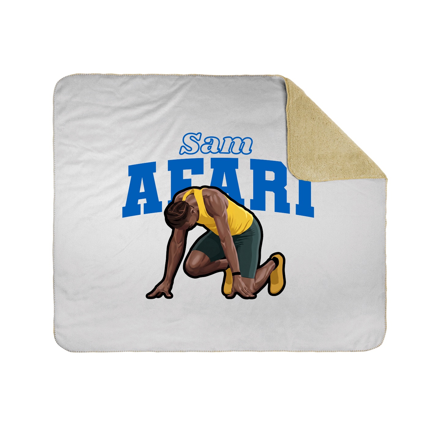 Throw Blanket — Name Arch in White
