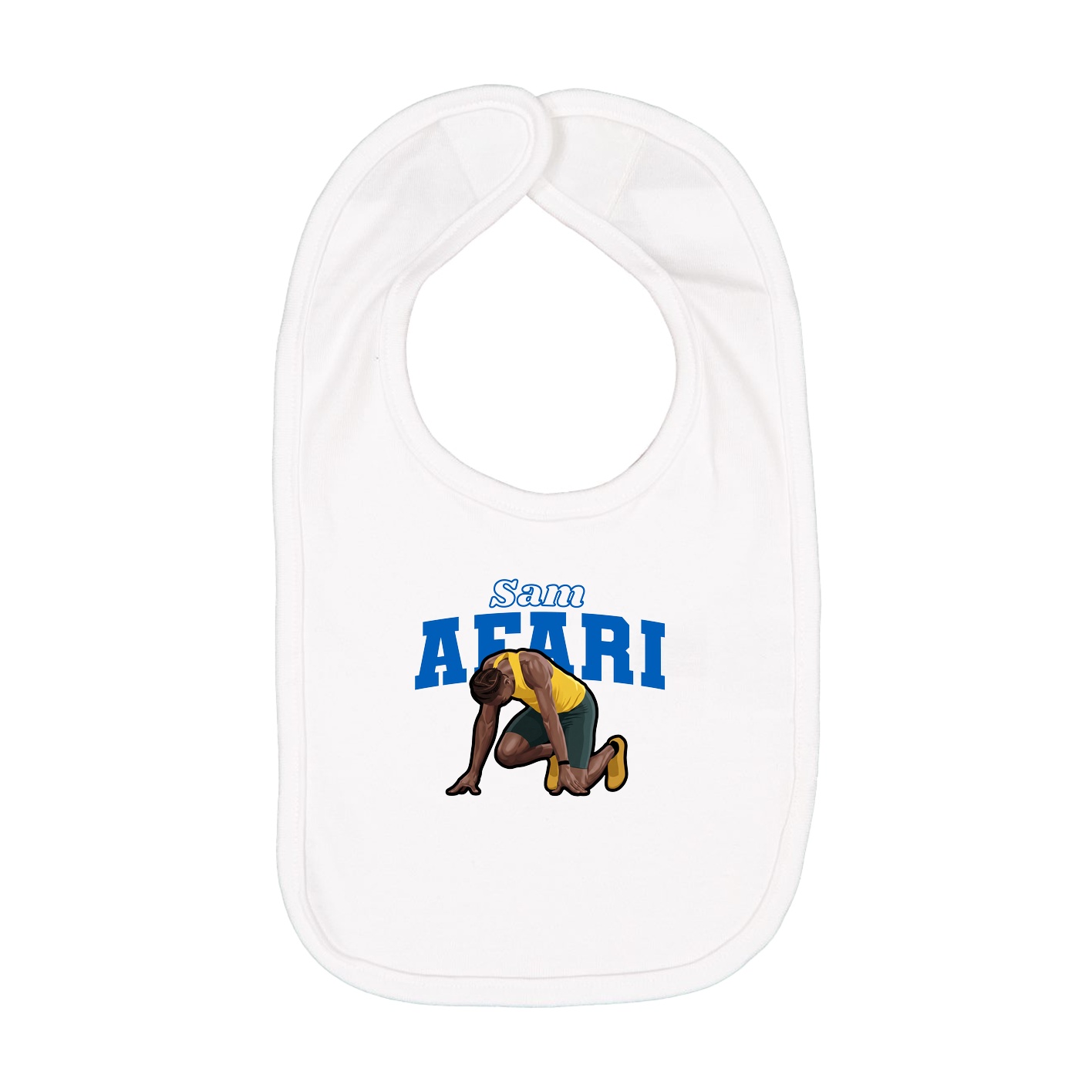 Infant Bib — Name Arch in White