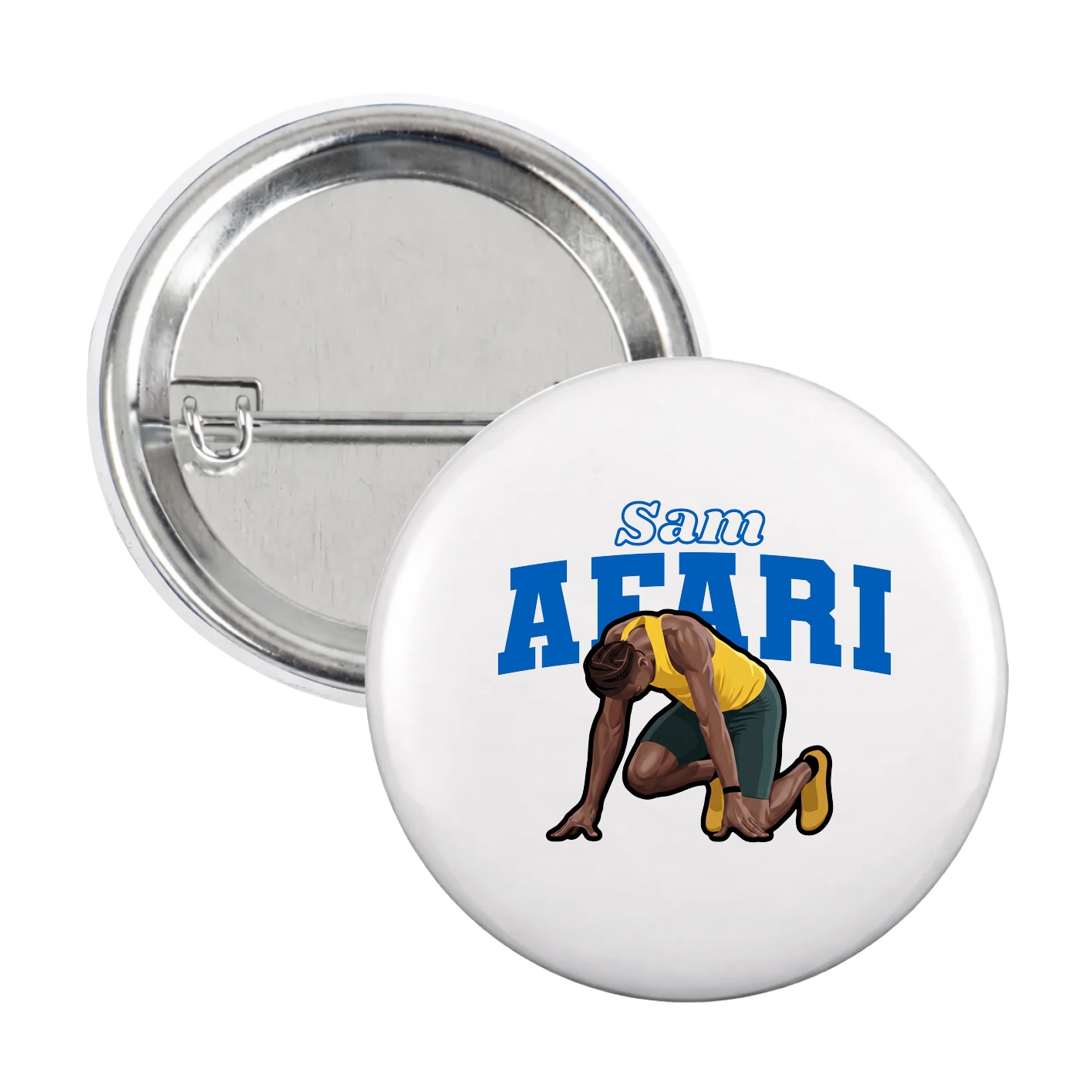 Game Day Button — Name Arch in White
