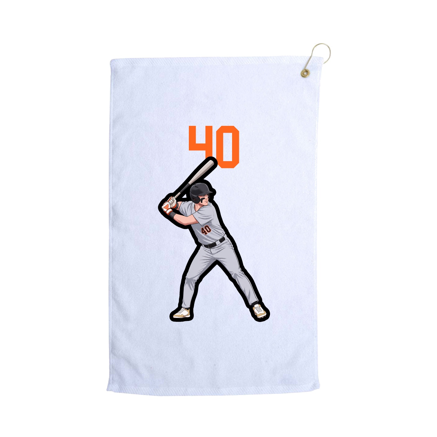 Golf Towel — Number Top in White