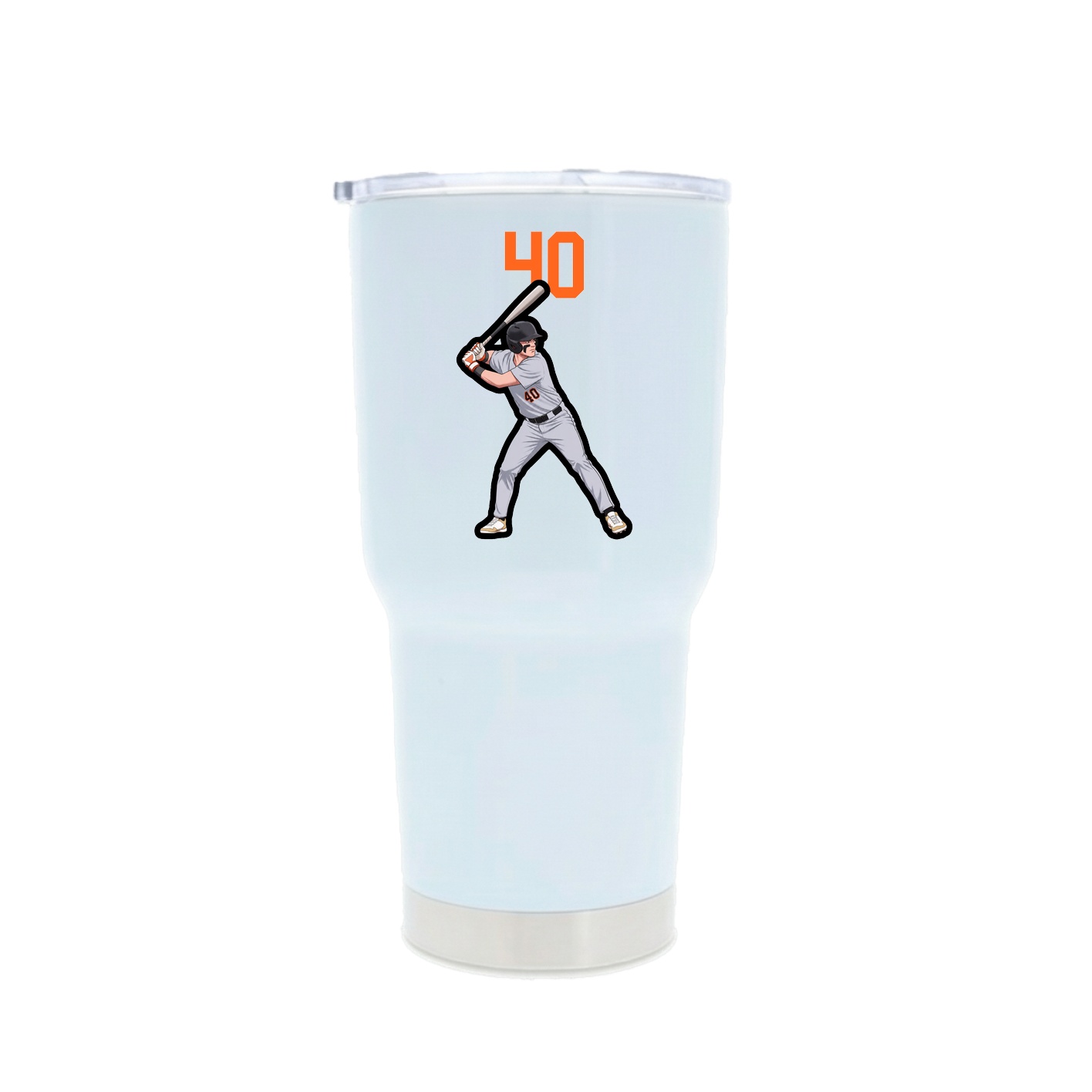 30oz Stainless Steel Tumbler — Number Top in White