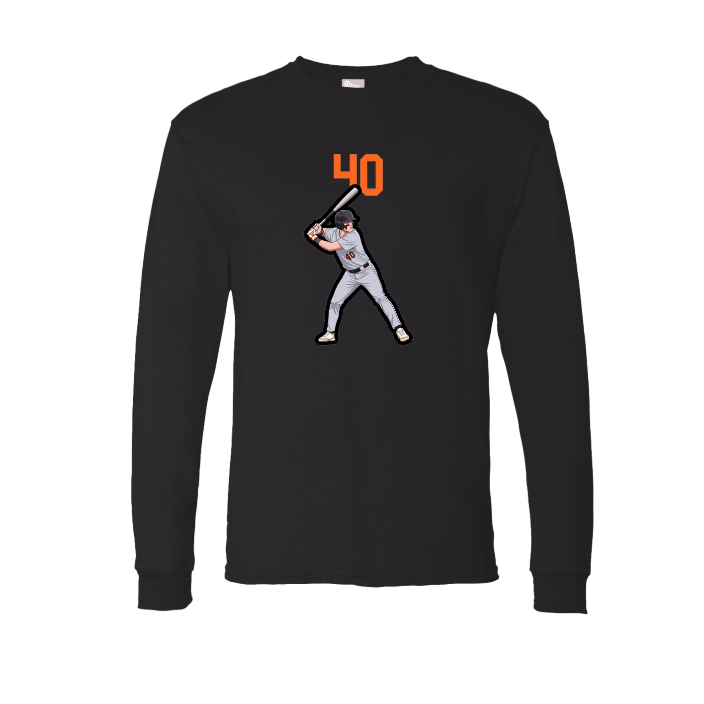 Long Sleeve Tee — Number Top in Black
