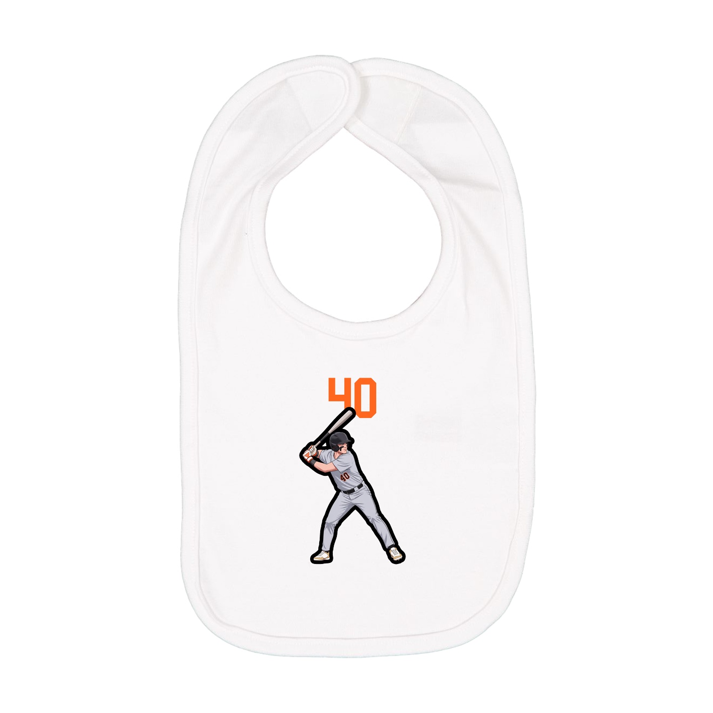 Infant Bib — Number Top in White