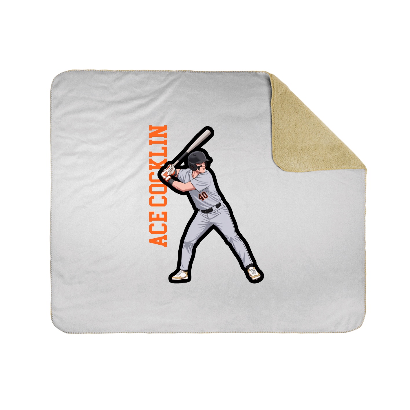 Throw Blanket — Name Vertical in White