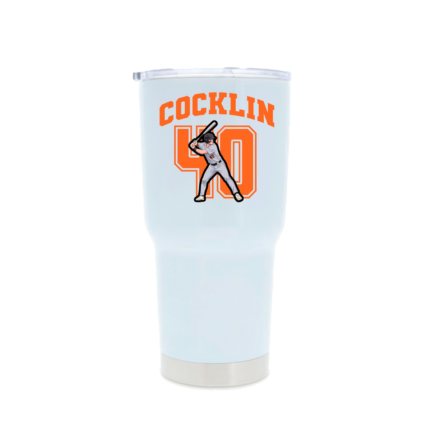 30oz Stainless Steel Tumbler — Number in White