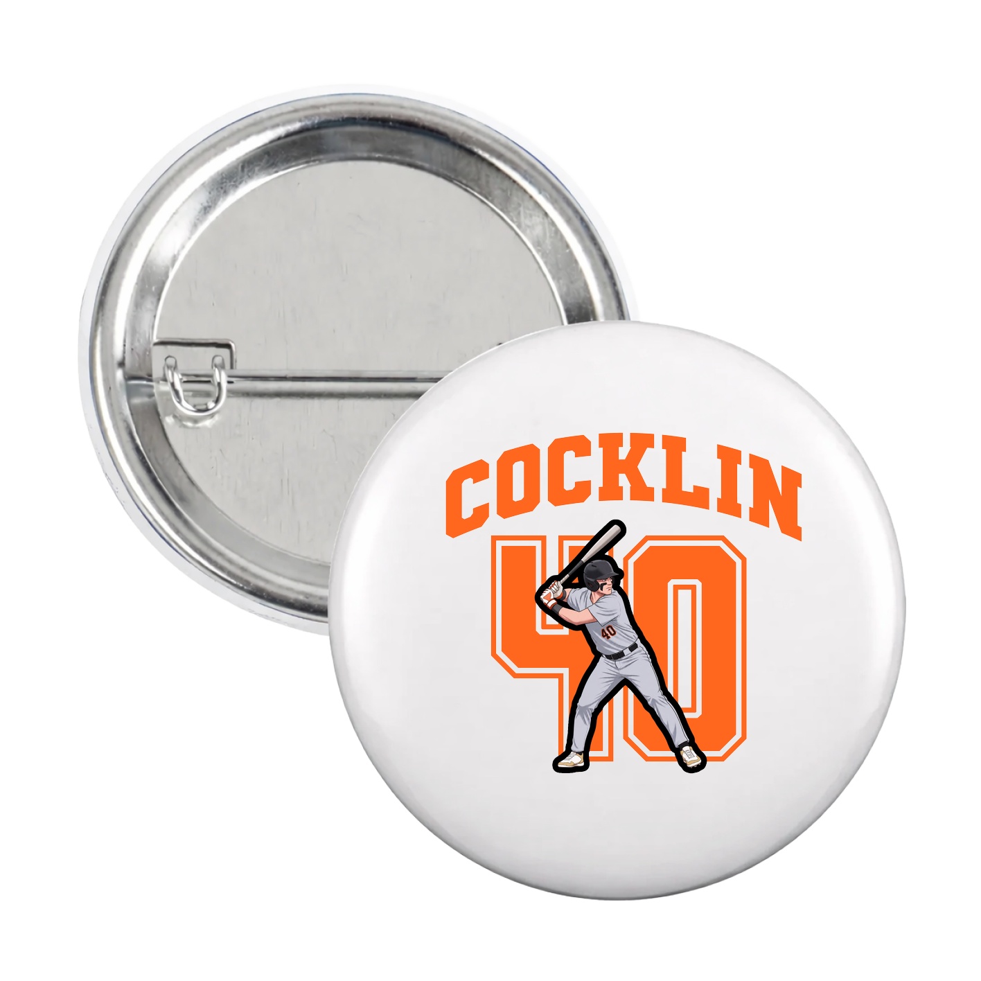 Game Day Button — Number in White