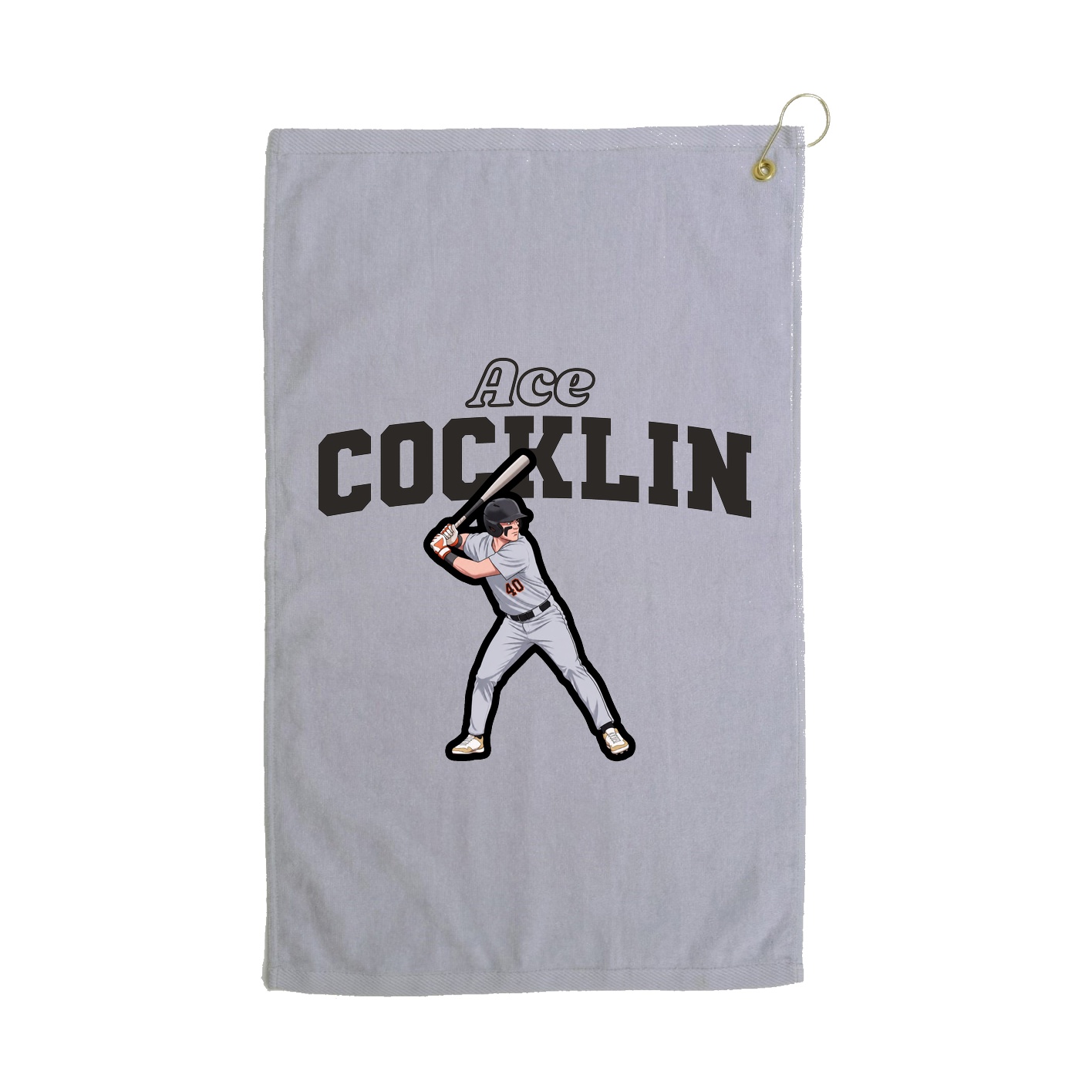 Golf Towel — Name Arch in Grey